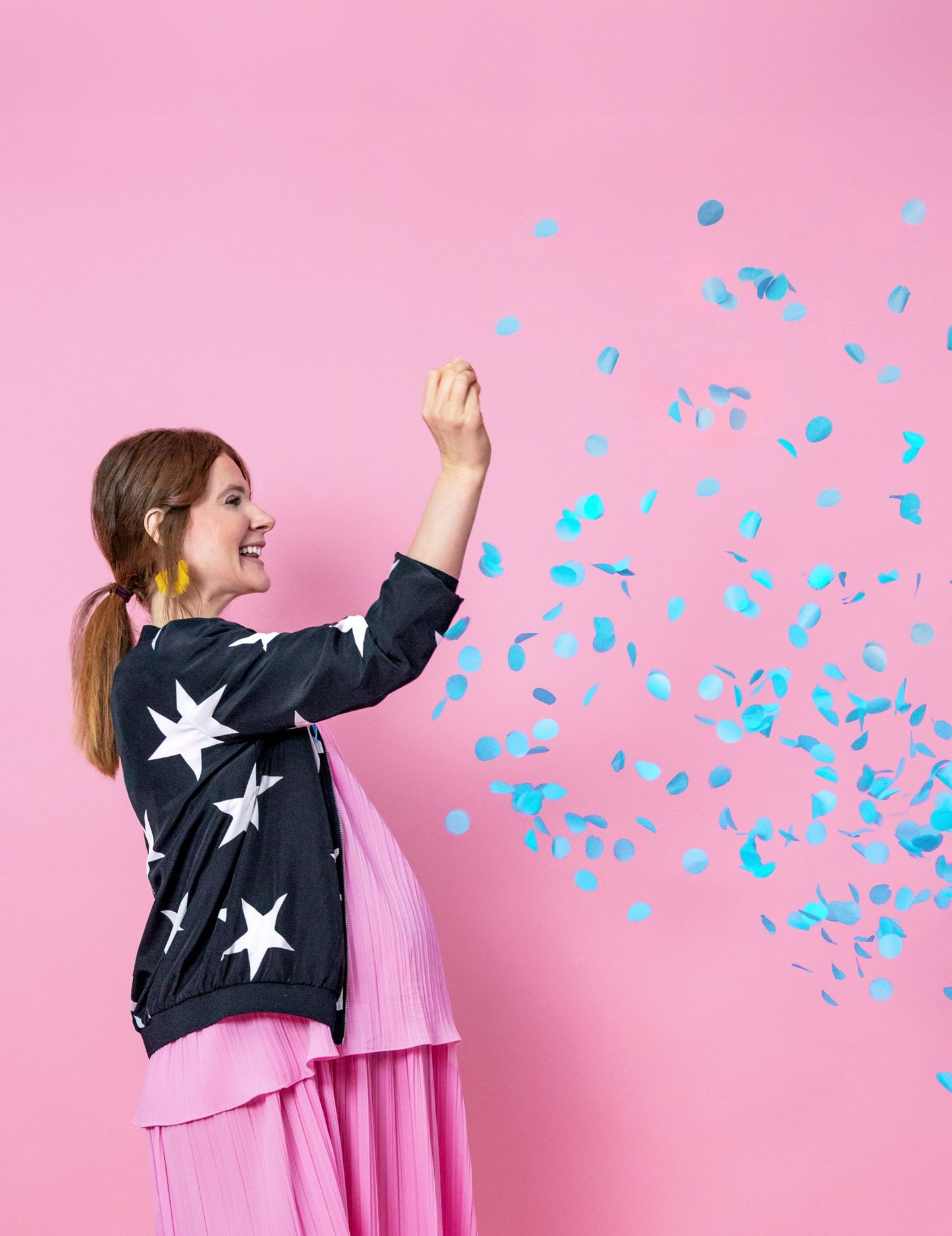 Giant Latex Ballon Boy sau Girl Confetti Pink 1 M