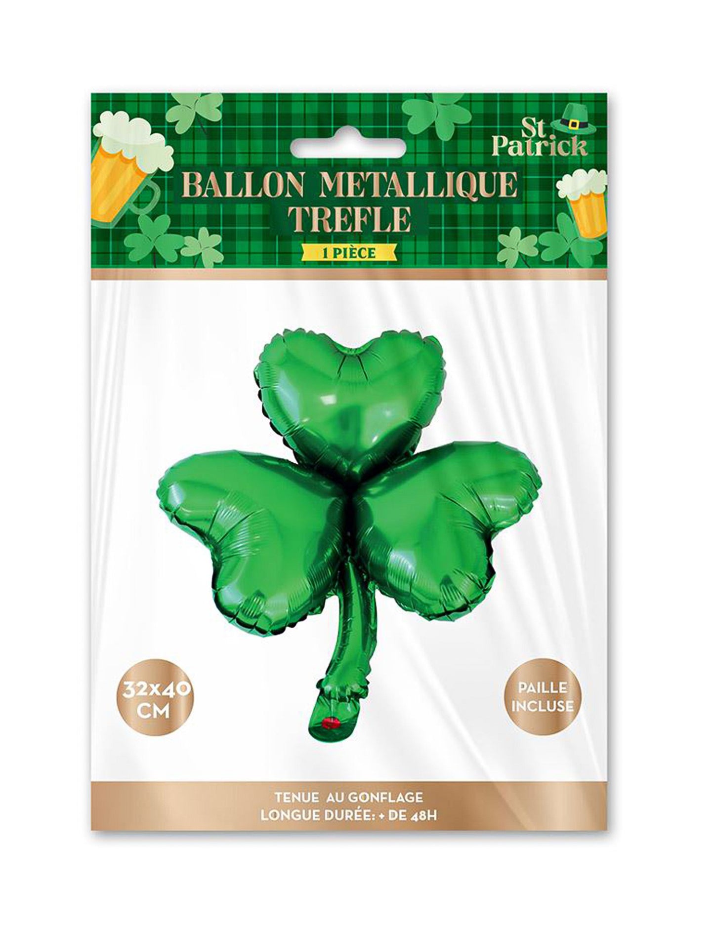 Metal Balloon Trèfle St Patrick 40 cm