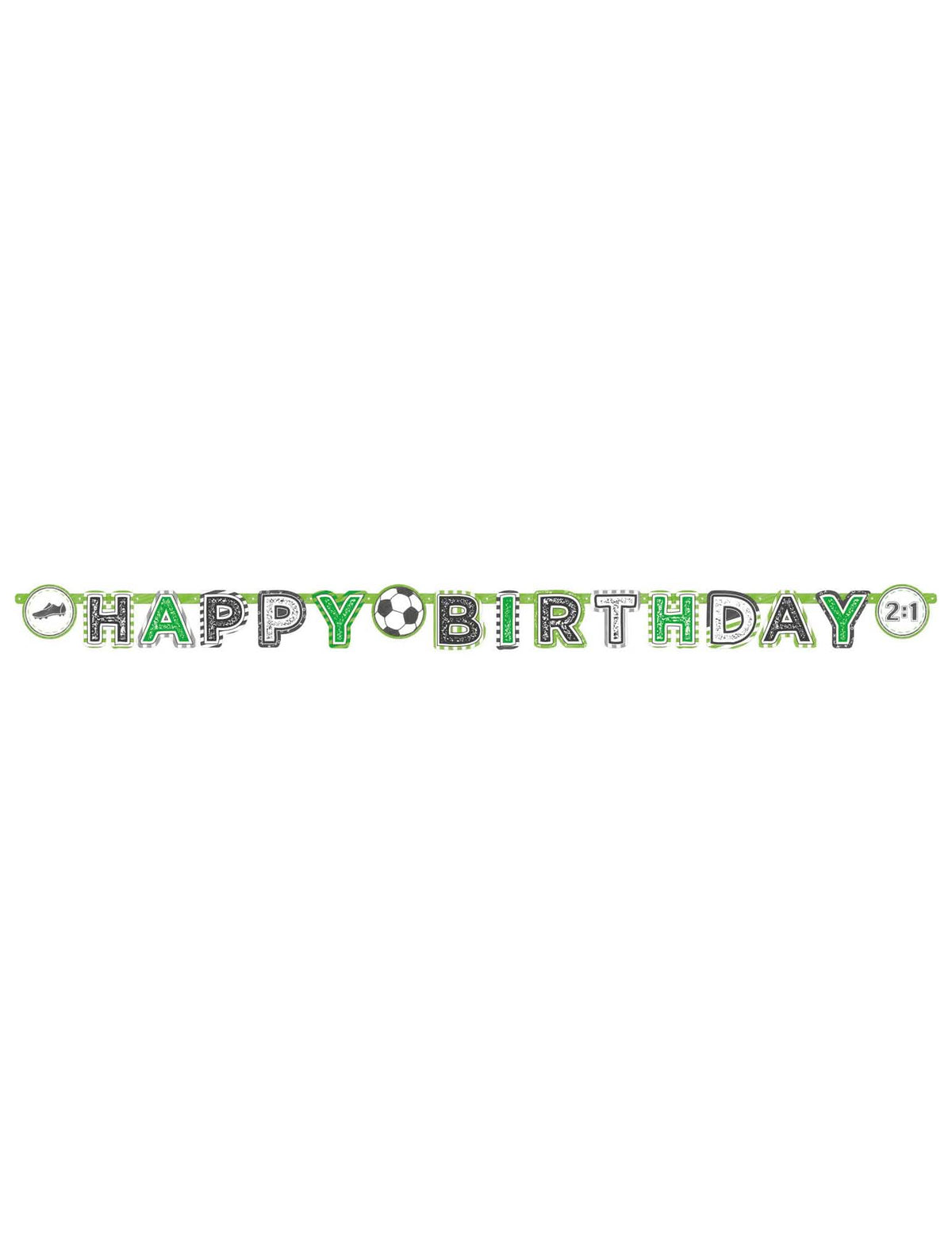 Vedere de ansamblu a bannerului din hârtie Happy Birthday Football