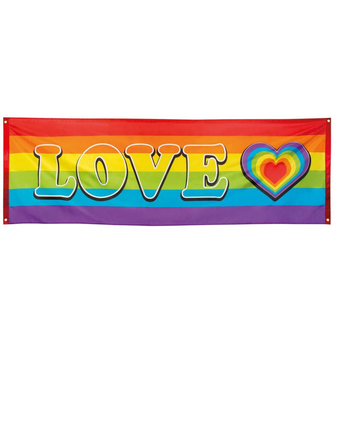 Banner LOVE curcubeu multicolor cu motiv inimă