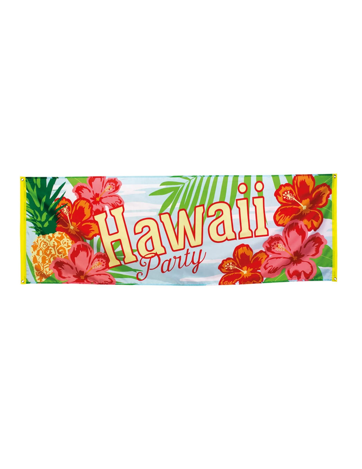 Banner hawaii party pentru petrecere cu flori de hibiscus și ananas