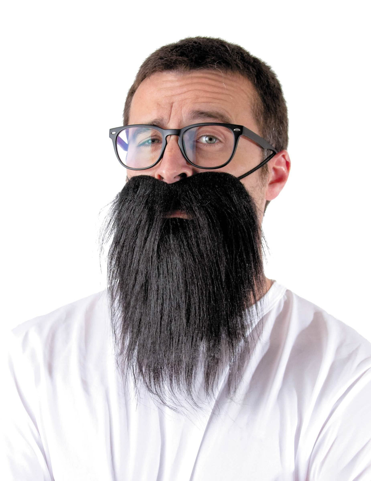 barbă hipster pentru adult neagră lungă