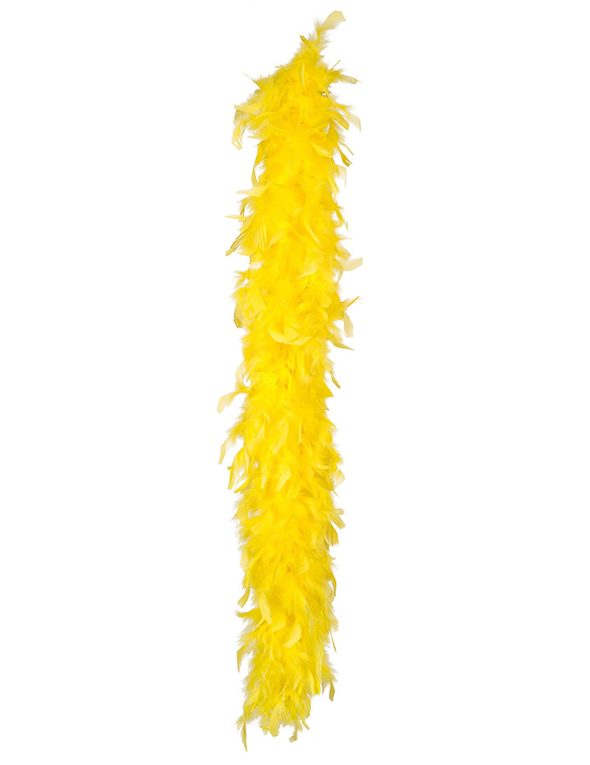 Vue d'ensemble du boa en plumes jaune pour adulte de 50 g