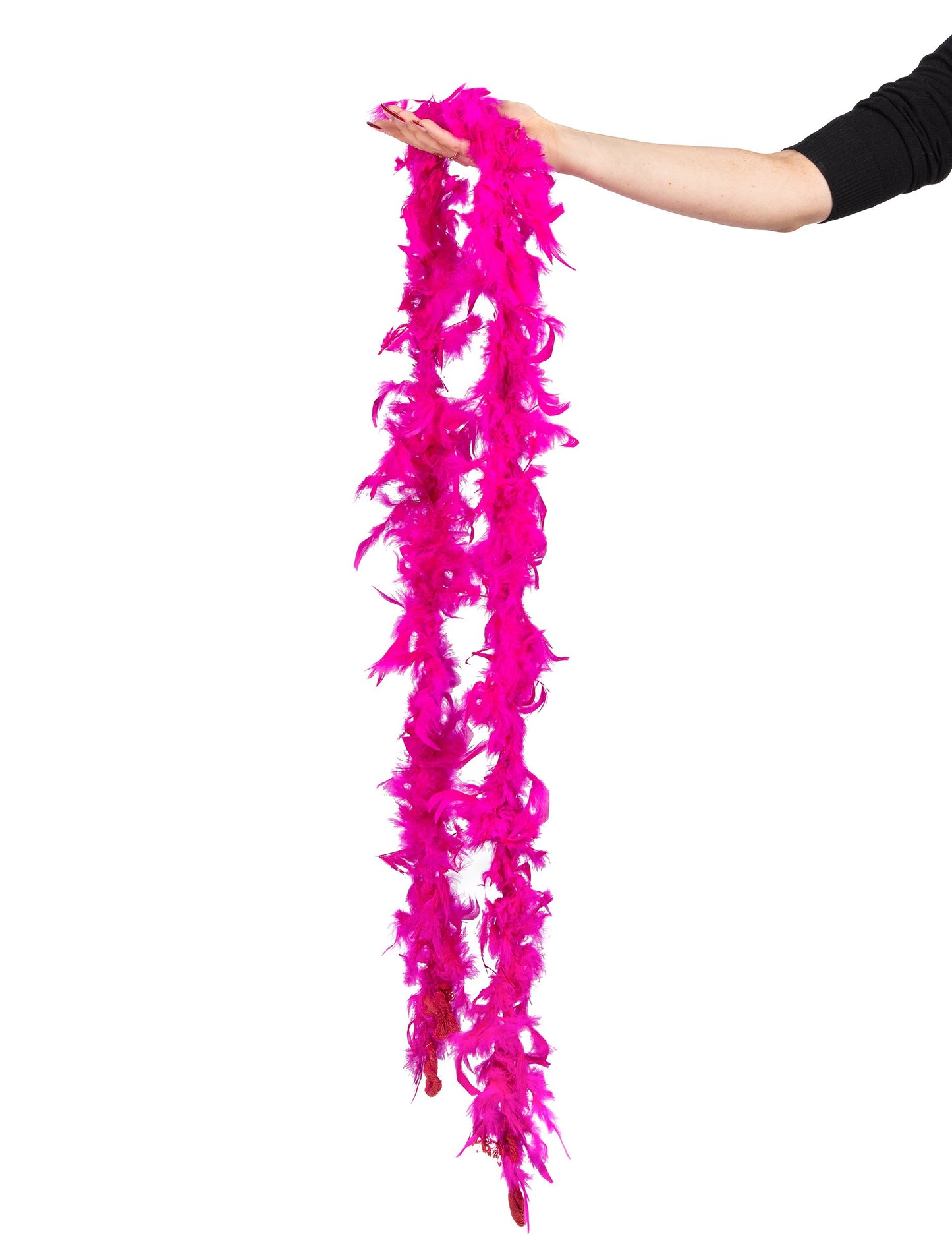 Vedere din lungime a boa-ului roz fuchsia pentru femei