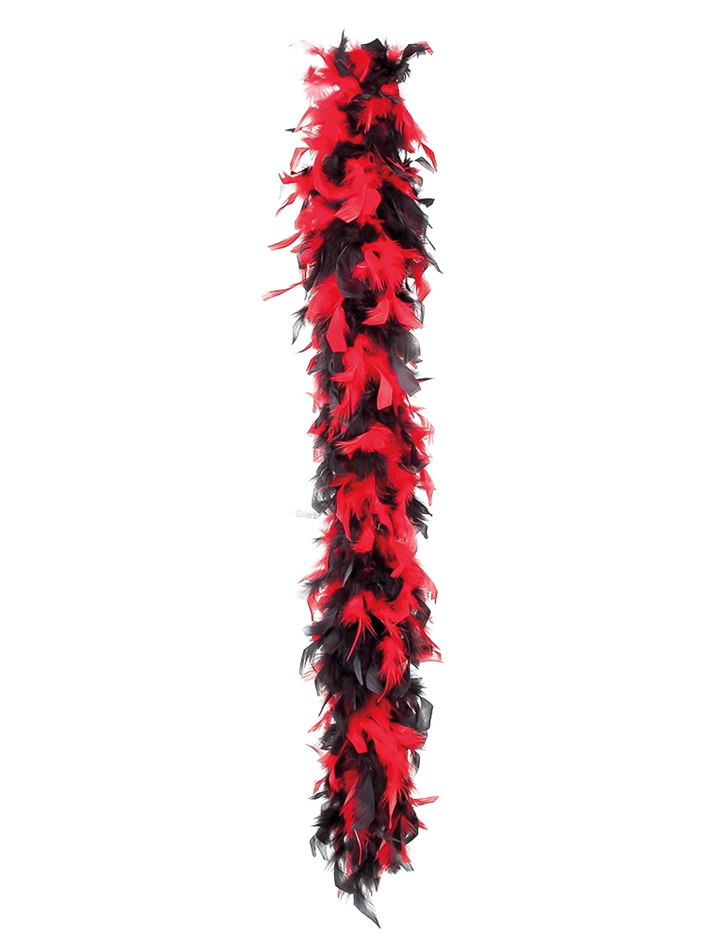 Détail des plumes du boa pour femme rouge et noir 50 g