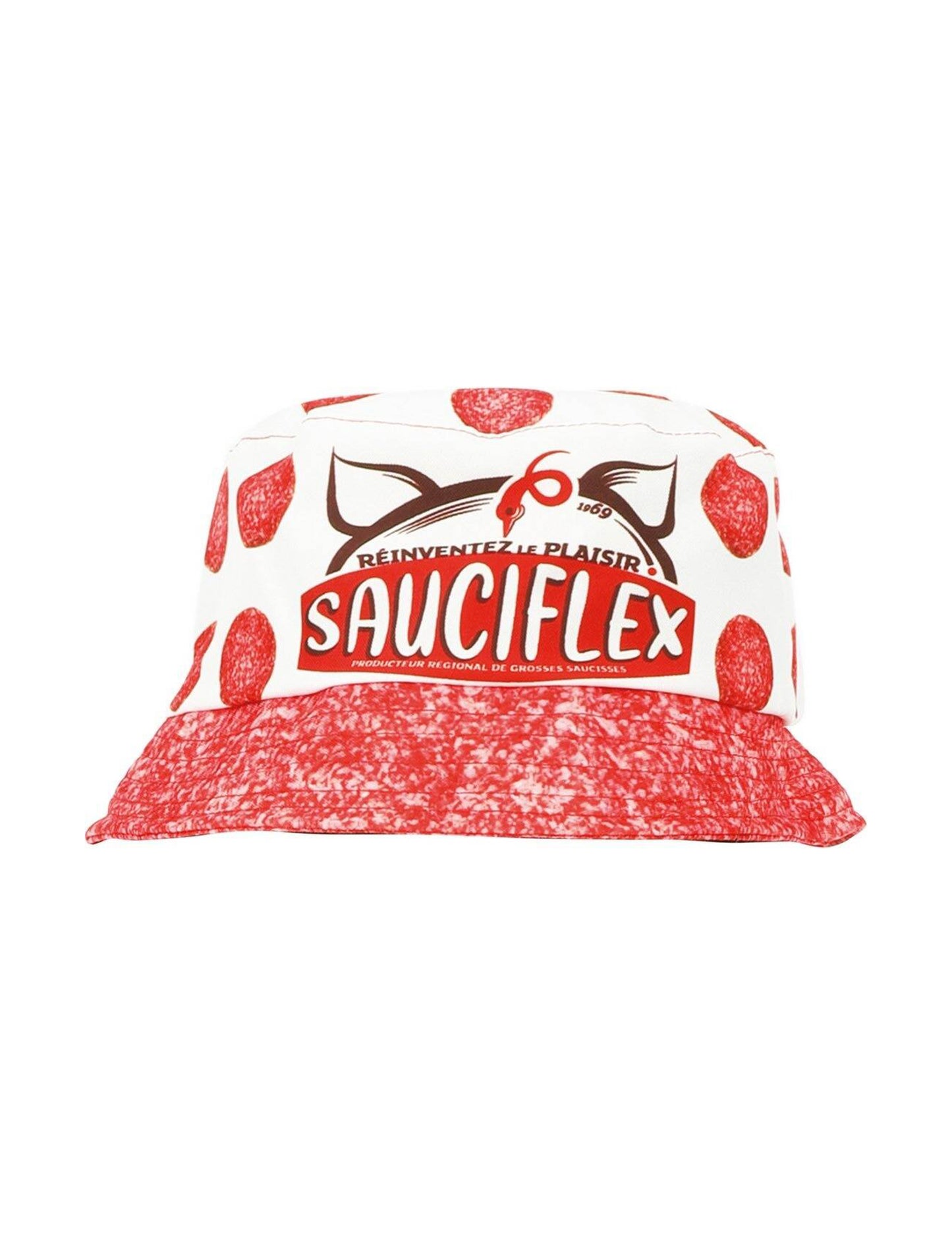 Pălărie albă roșie de găleată sauciflex apéro adult