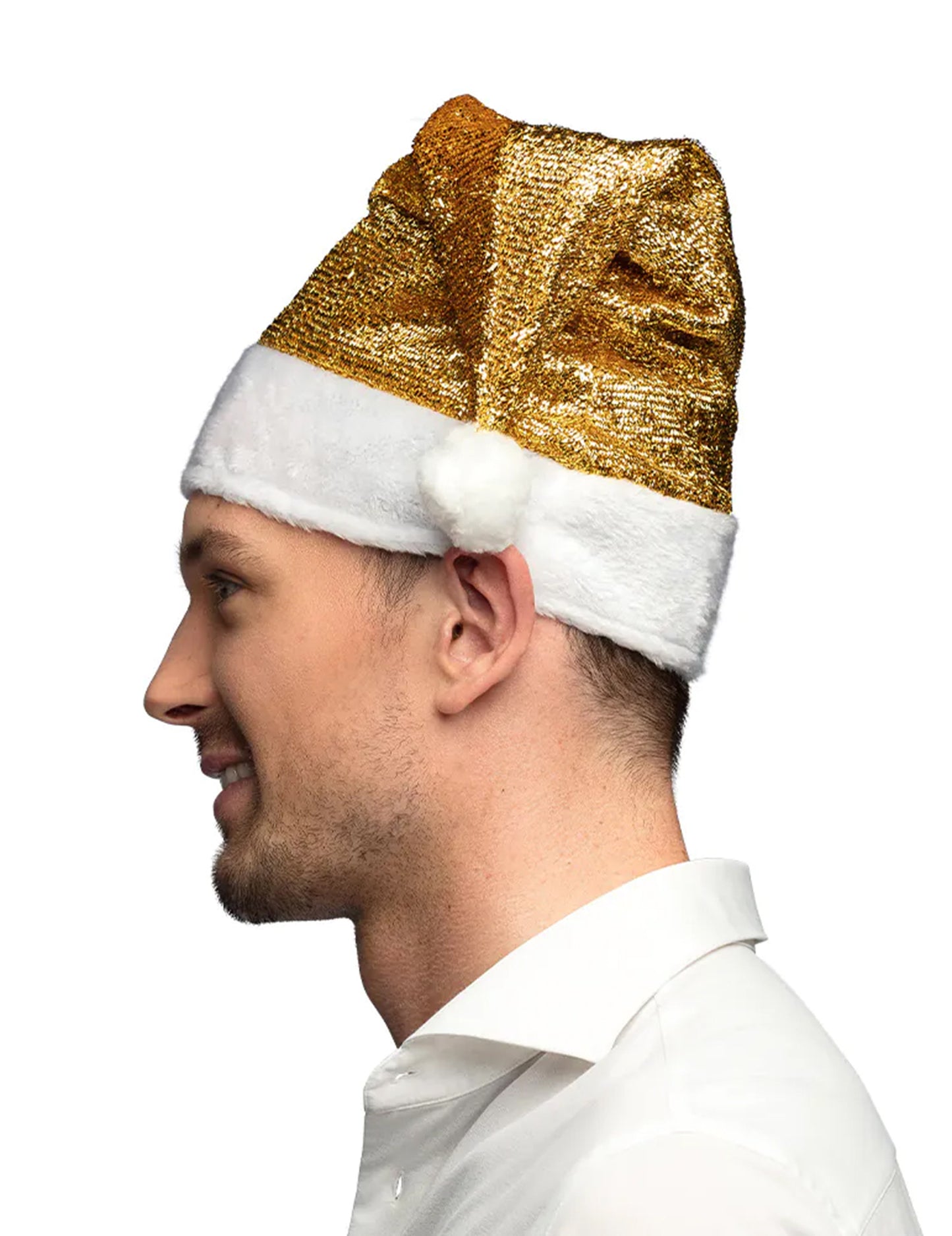 Bonnet de Noël doré adulte