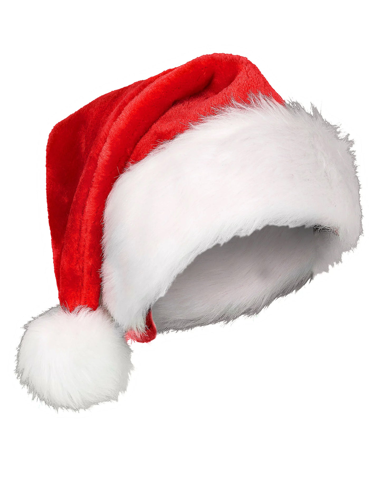 Pălărie de Crăciun cu blană faux alb