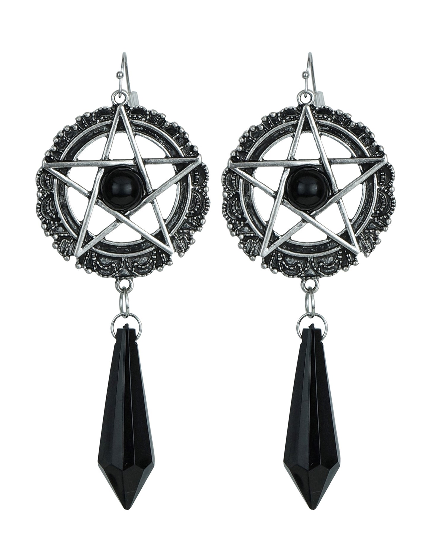Boucles d'oreilles étoiles sataniques noires