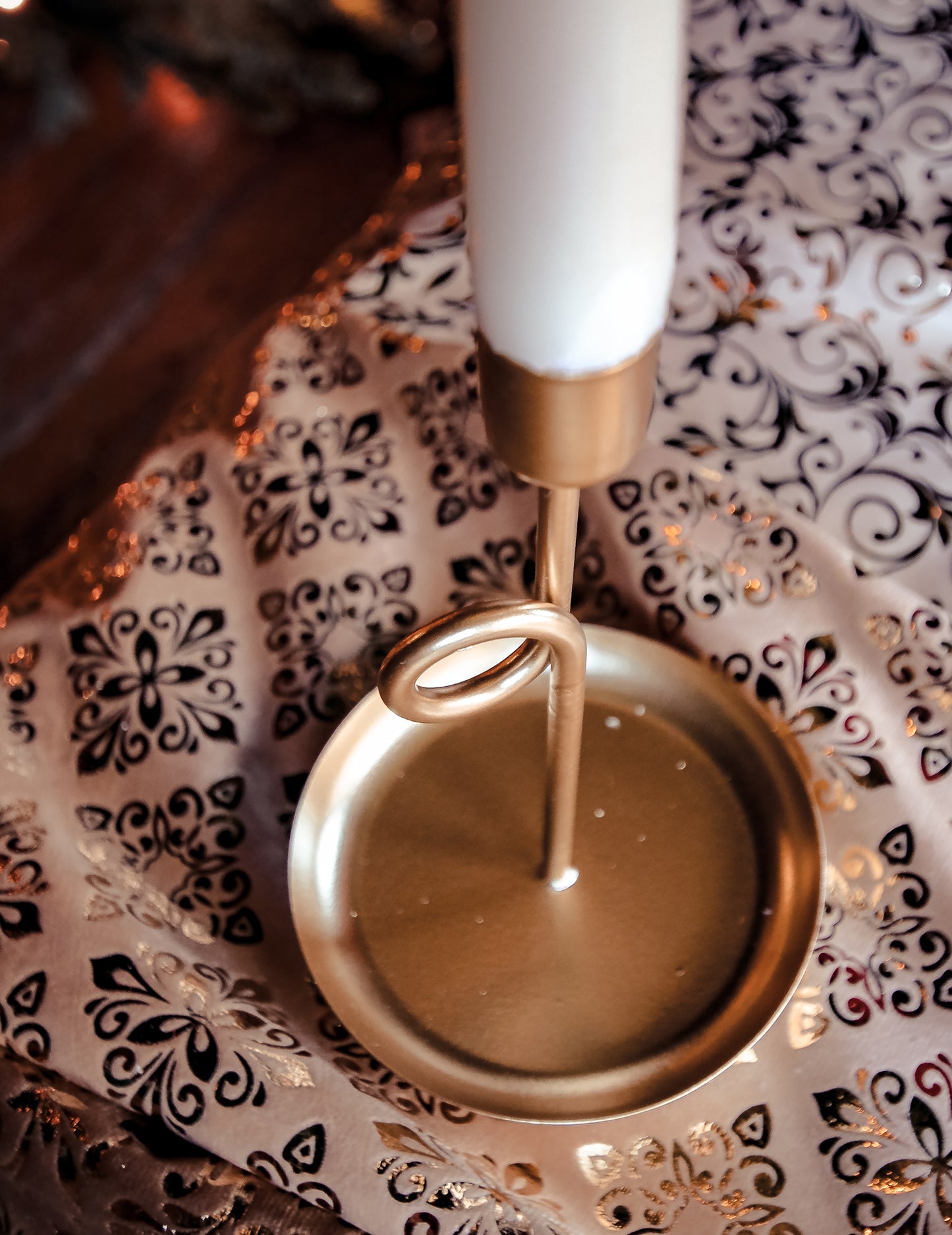 Sfeșnic de podea din alamă placată cu aur de 16,5 cm cm decorarea mesei