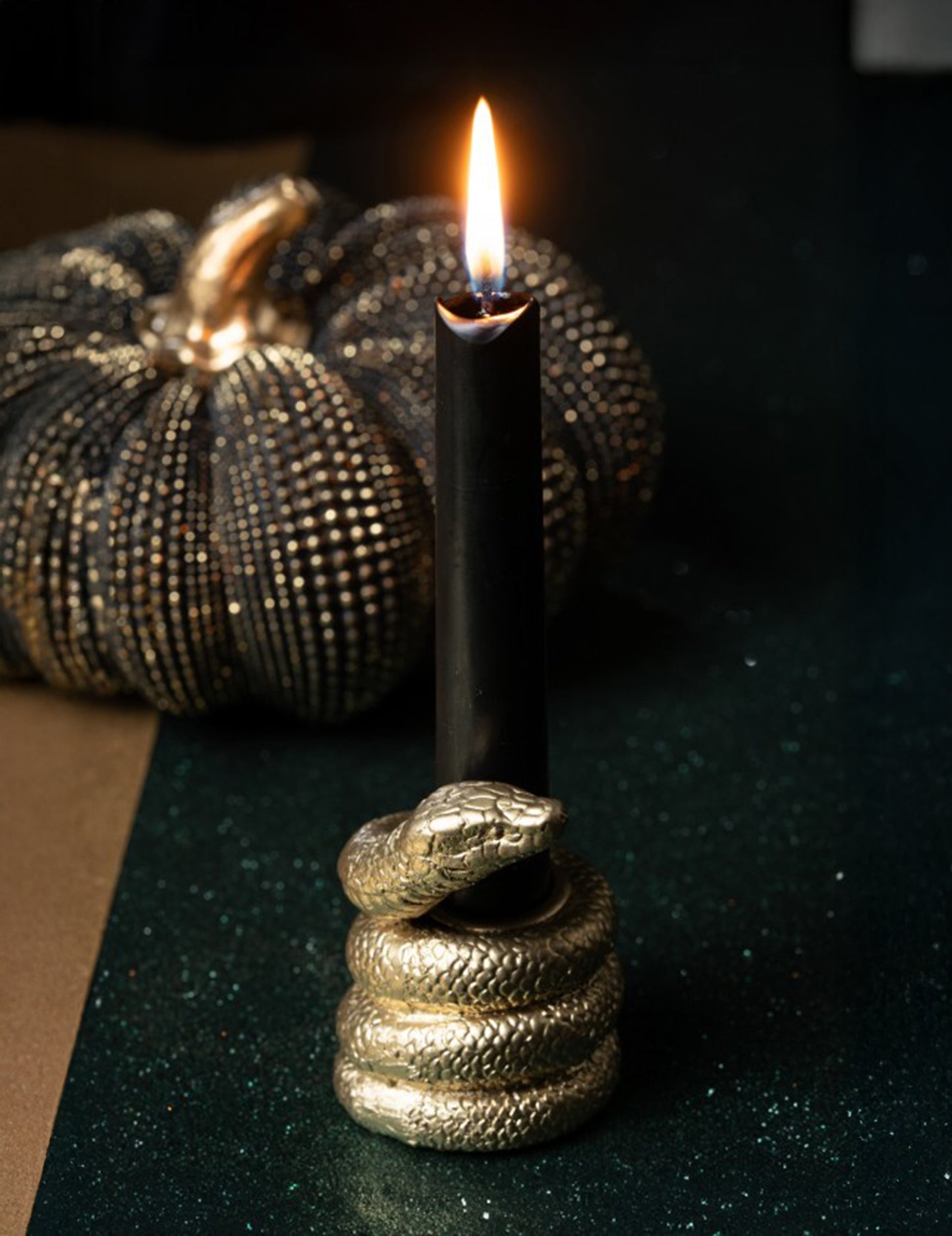 Suport de lumânări de șarpe de aur 7.5 cm