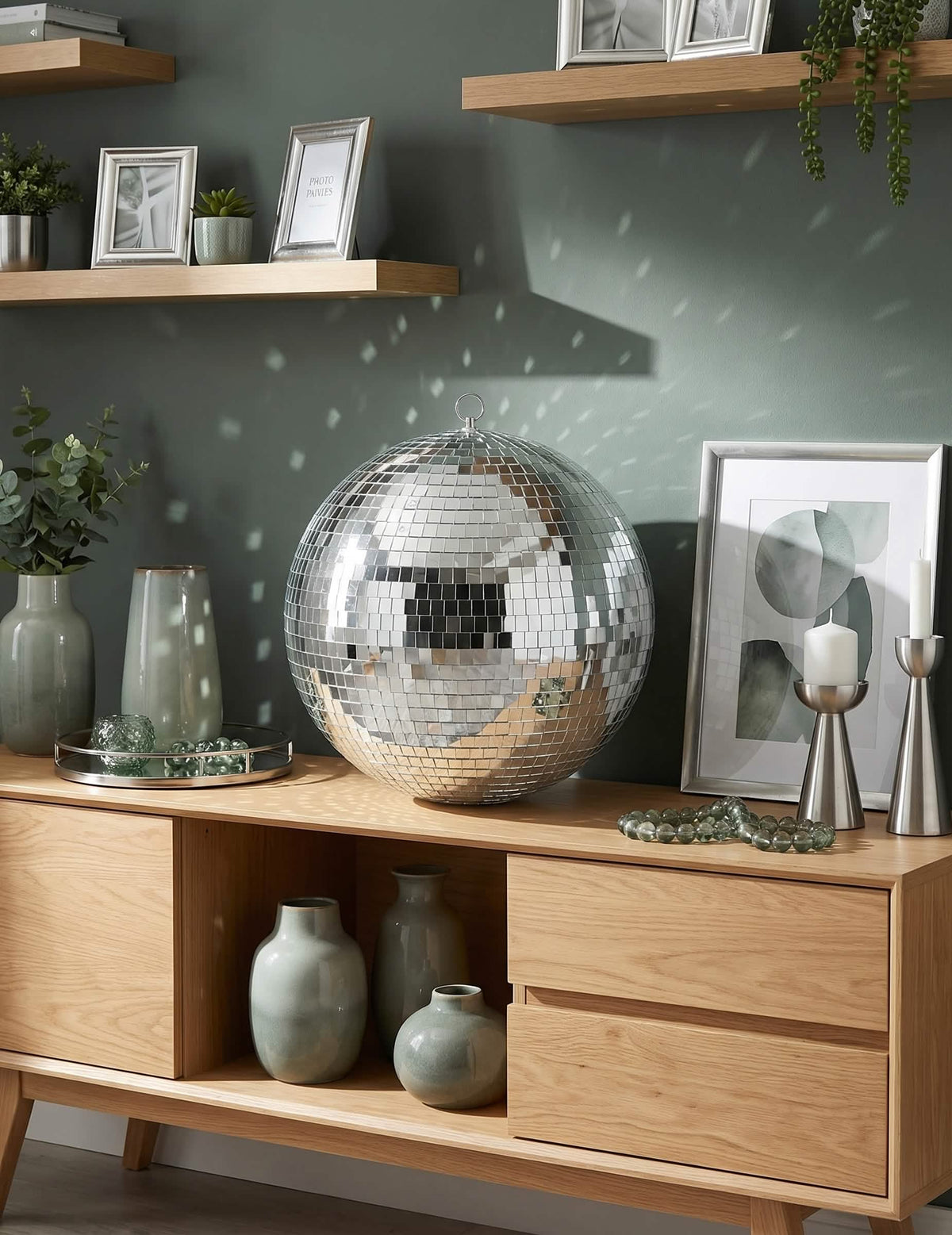 Bile disco argintie 50 cm
