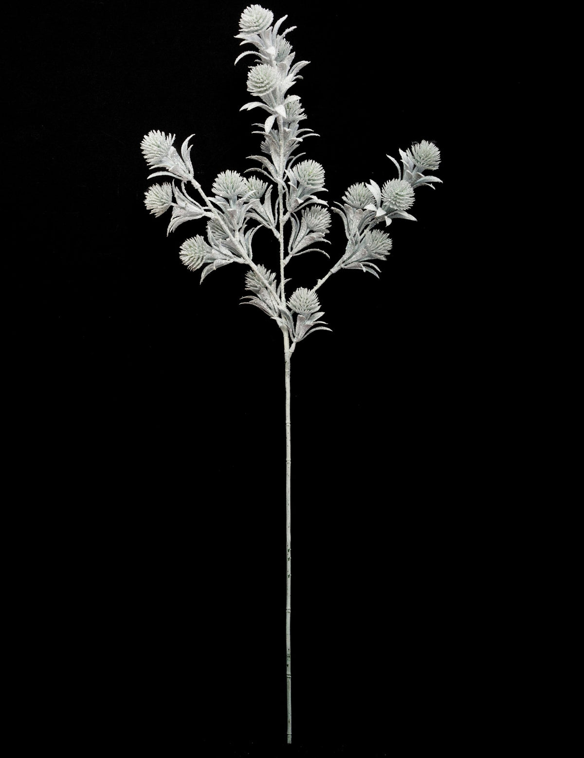 Branche de fleurs de Noël blanches pailletées