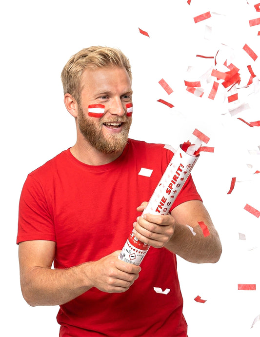 Canon confetti roșu și alb