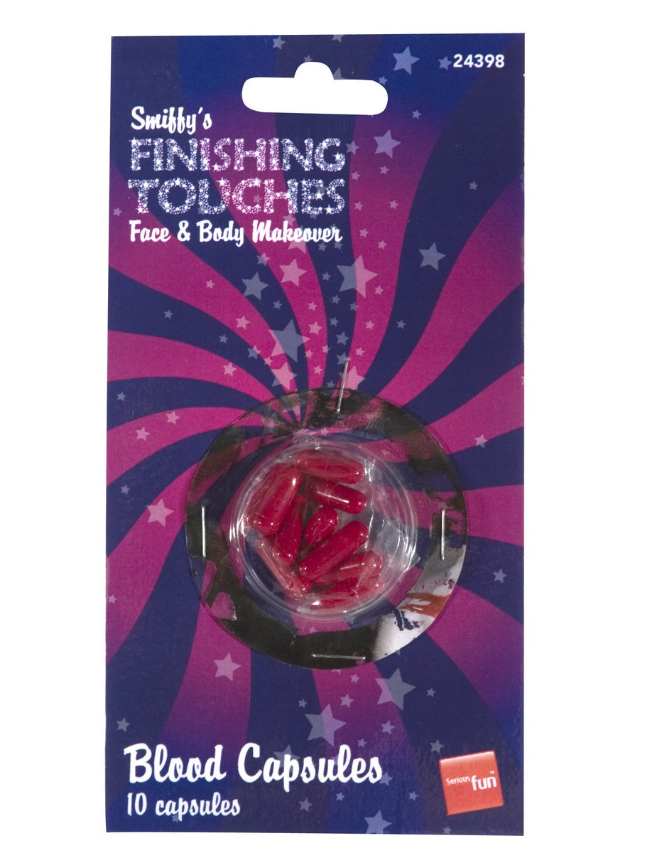 Capsule false de sânge Halloween pentru adulți roșii set de 10