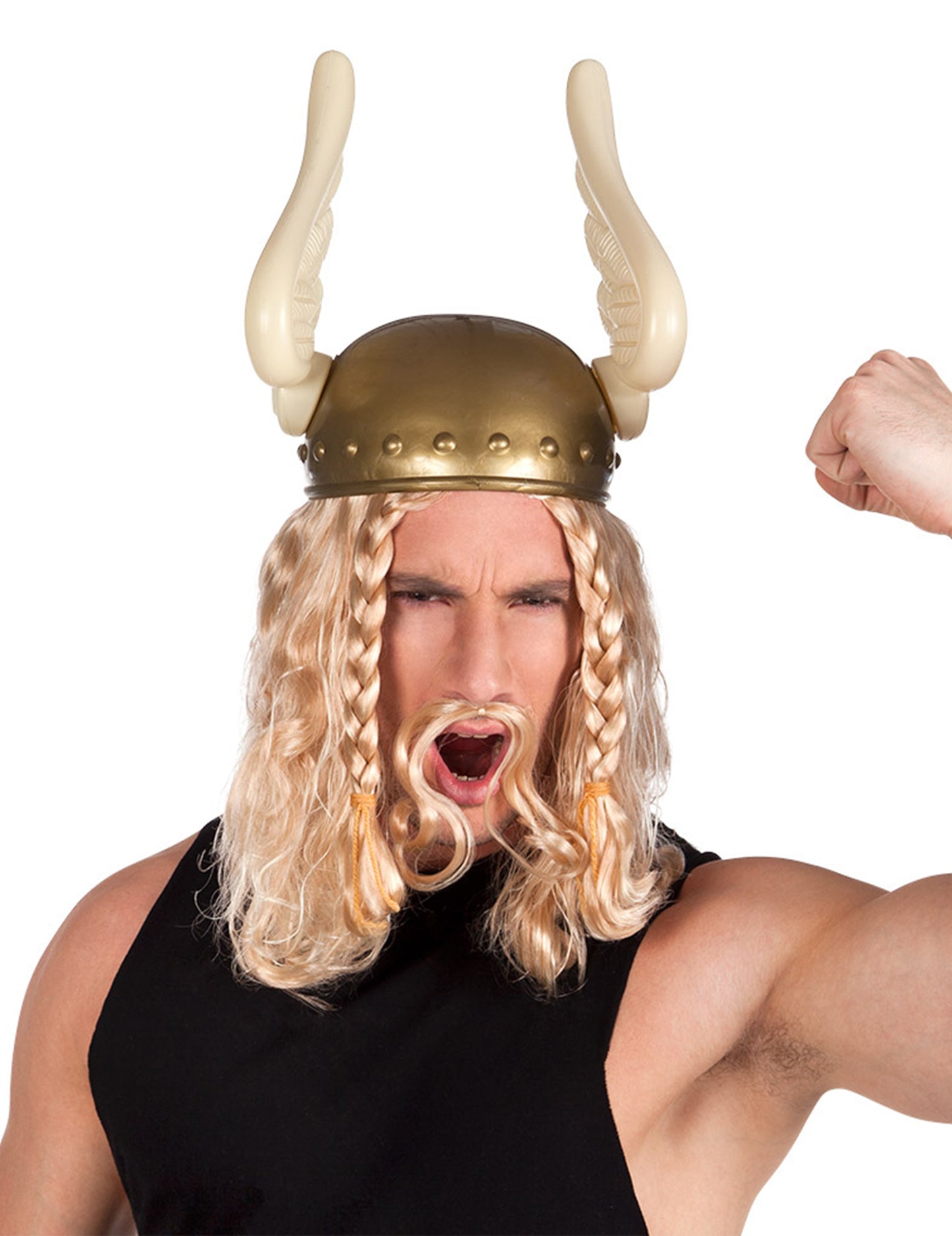 Vedere din față a căștii galice pentru adult