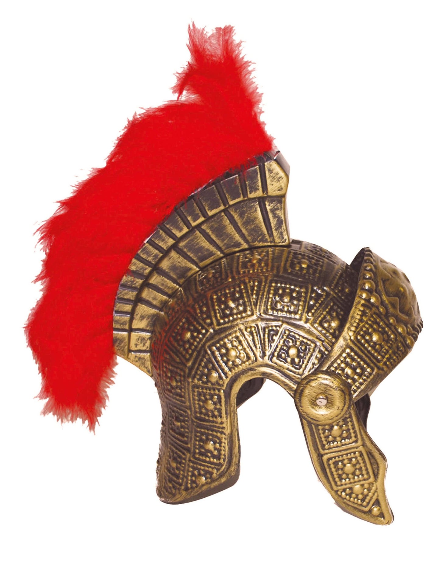 Casca romană cu pene roșii