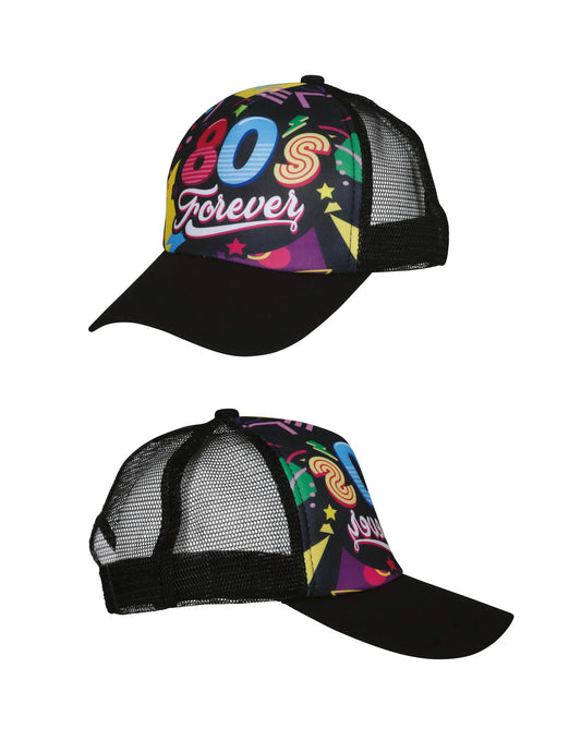 Vues de face et de dos de la casquette 80's forever