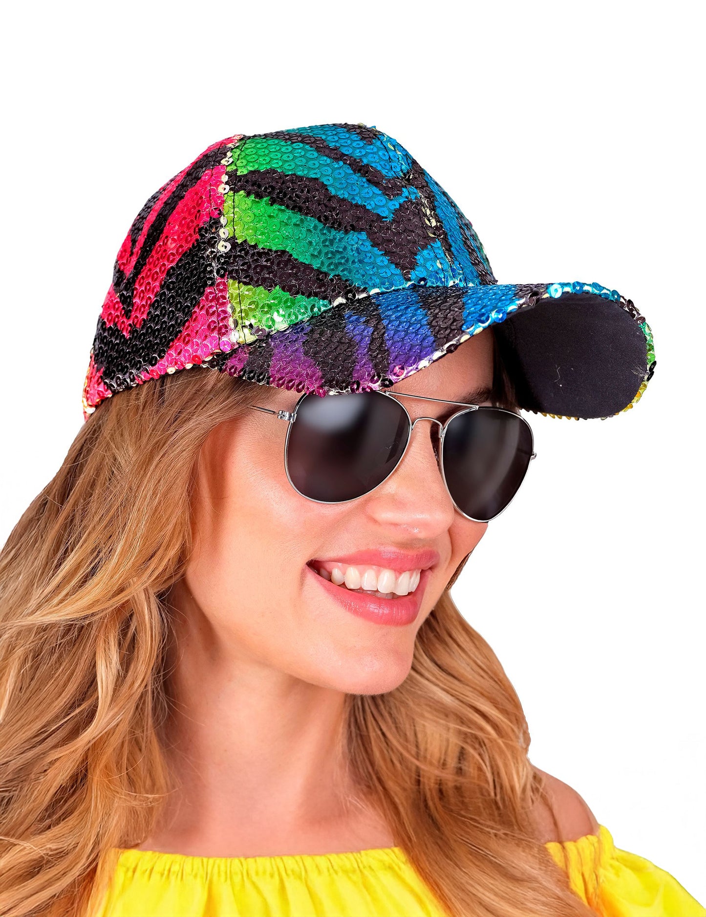 Cap de paiete de tigru multicolor pentru adulți