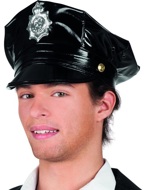 Șapcă de poliție neagră adultă