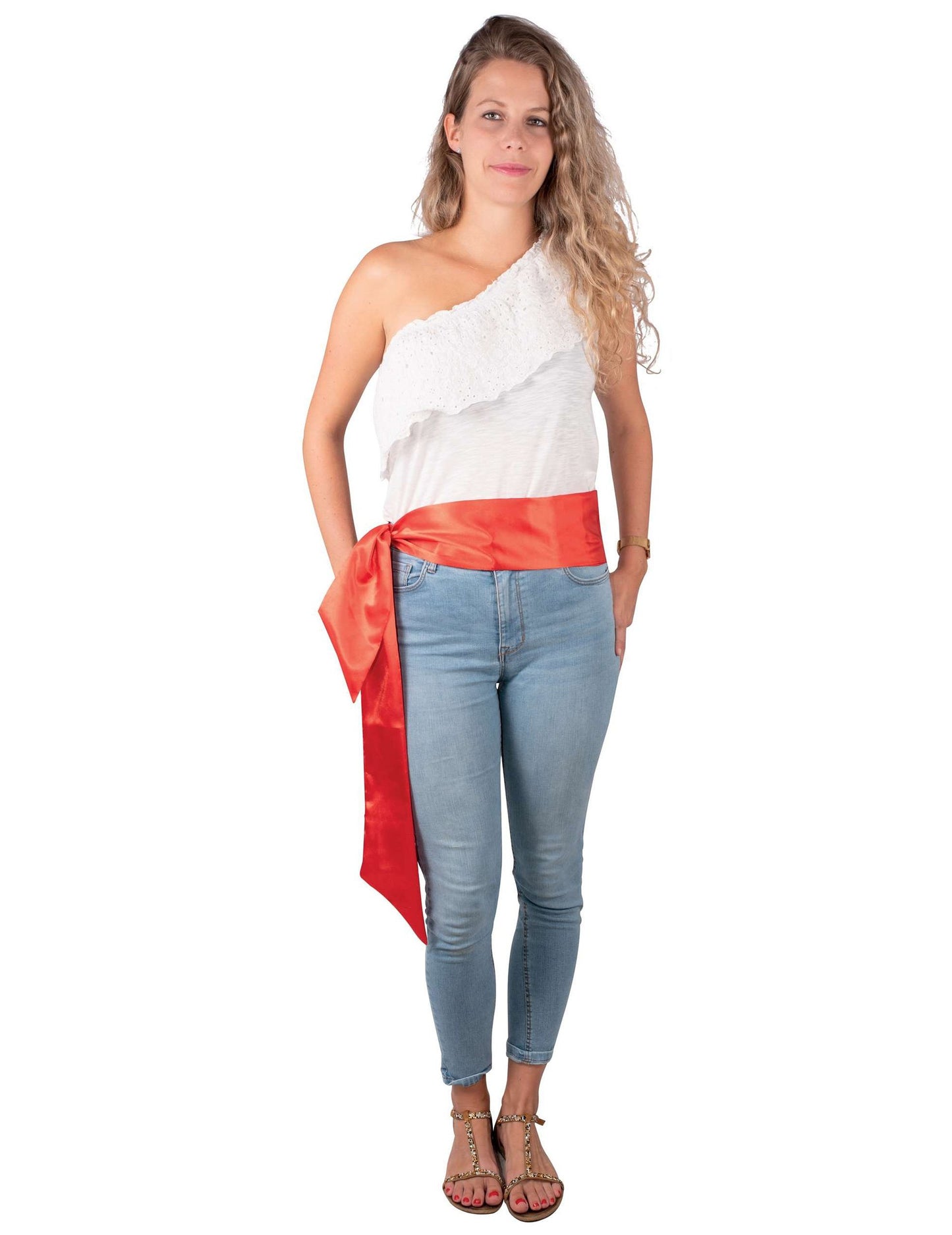 Belt cu satin roșu pentru adulți Fagia