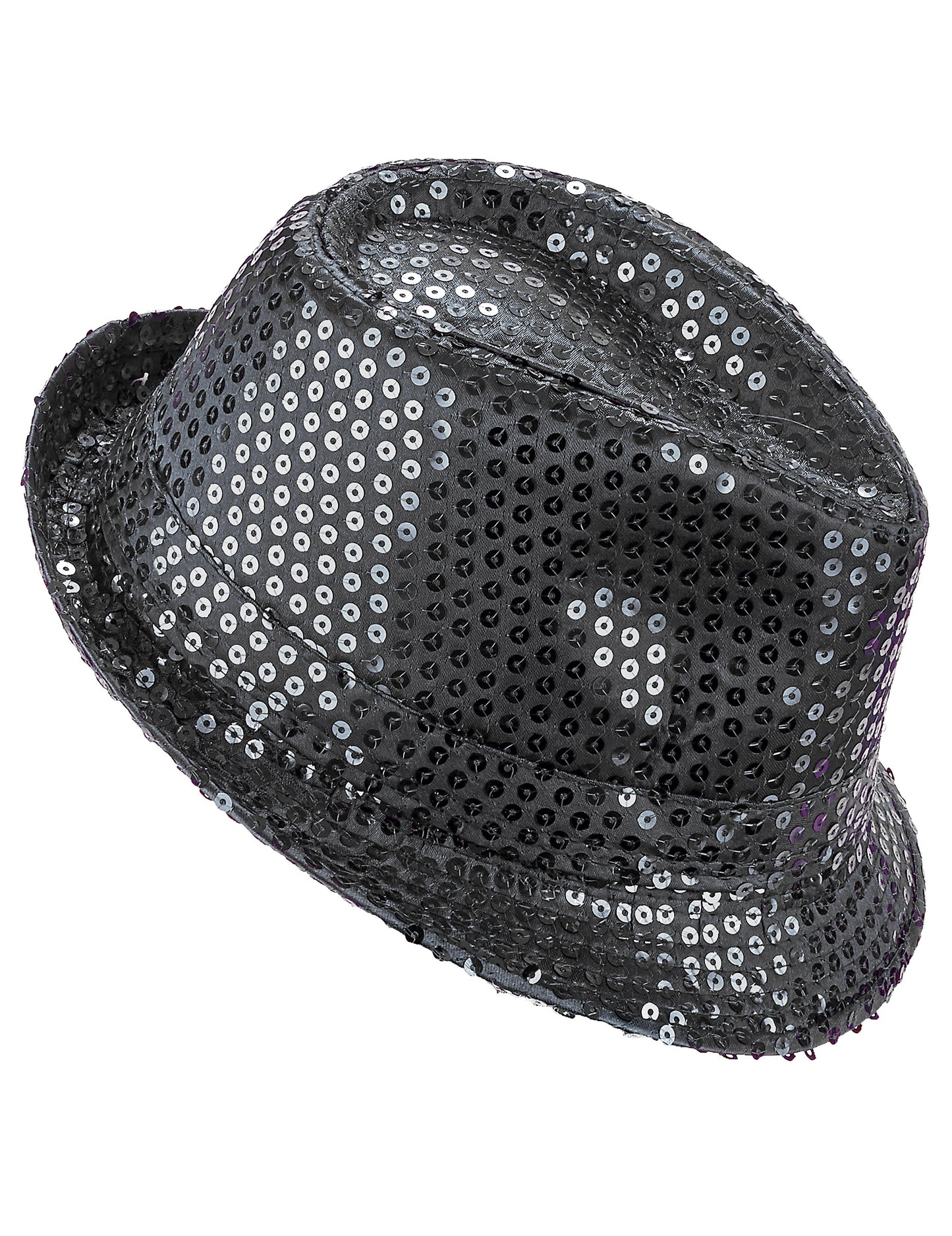 Chapeau borsalino à sequins noir adulte