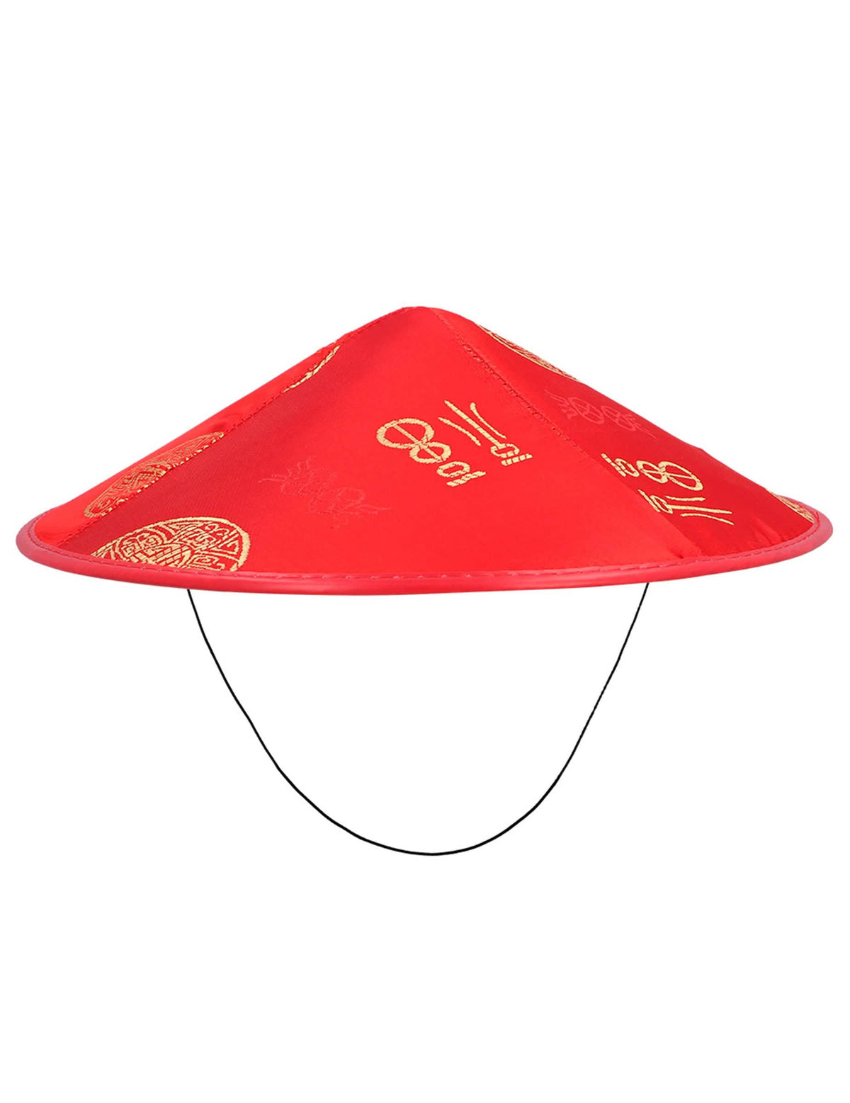 Vedere din profil cu elastic a pălăriei chinezești pentru adult