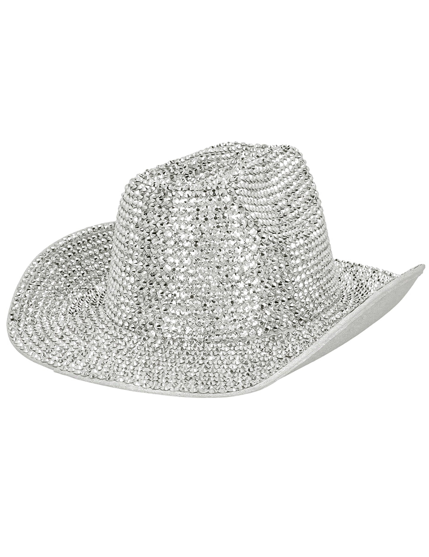 Chapeau Cowboy strass argenté adulte