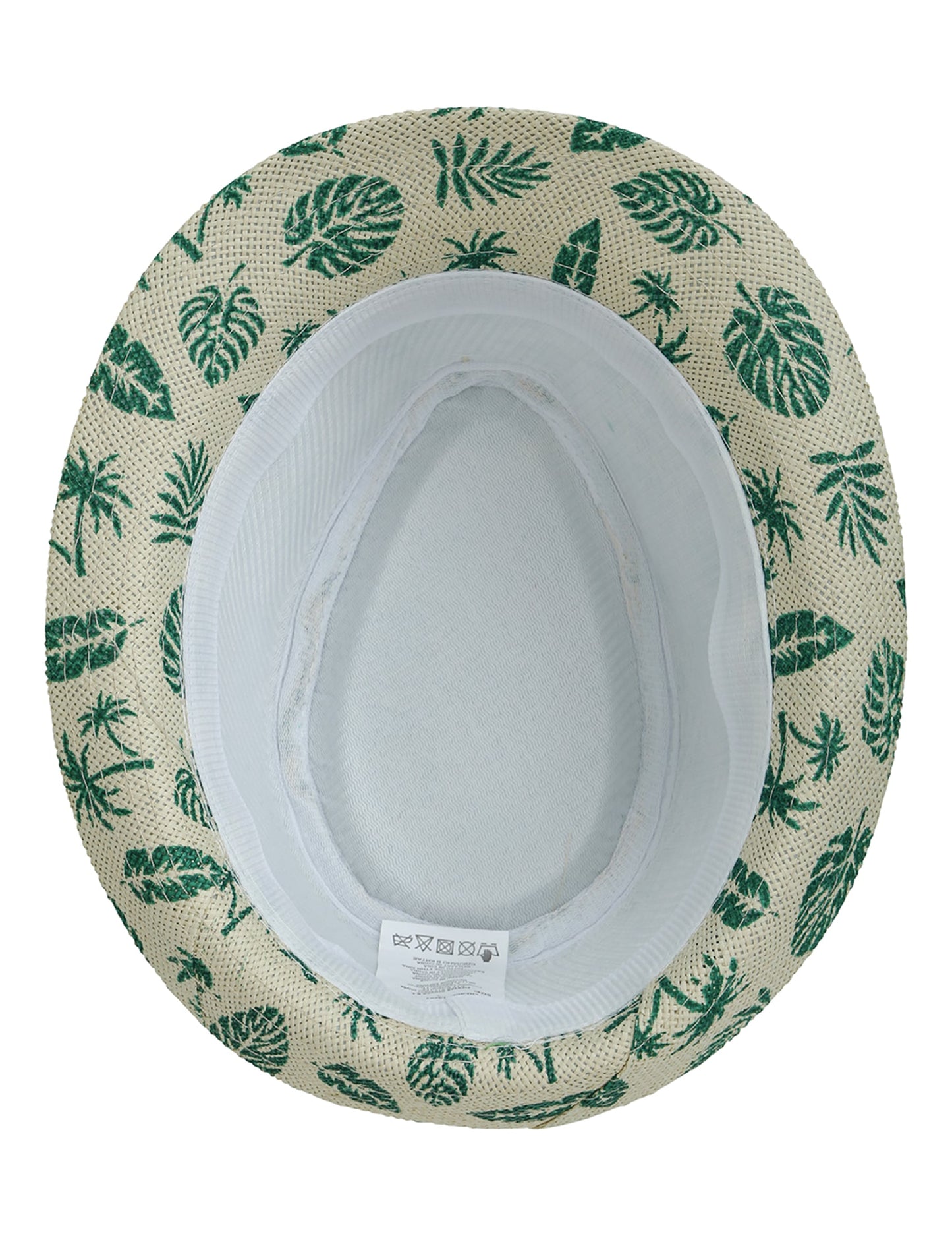 Chapeau d'été motif feuille pour enfant beige et vert