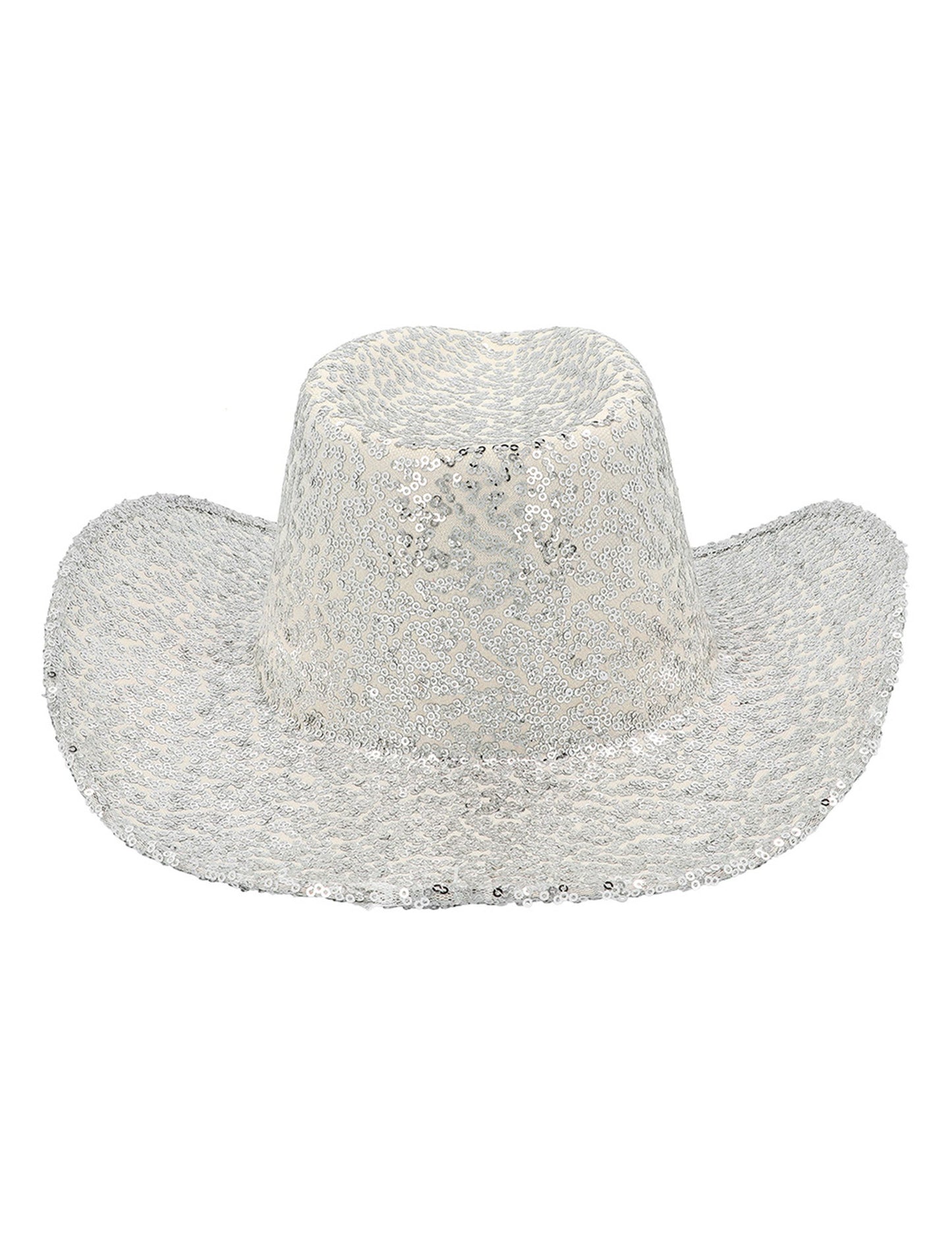 Pălărie de cowboy cu paiete argintii pentru adulți