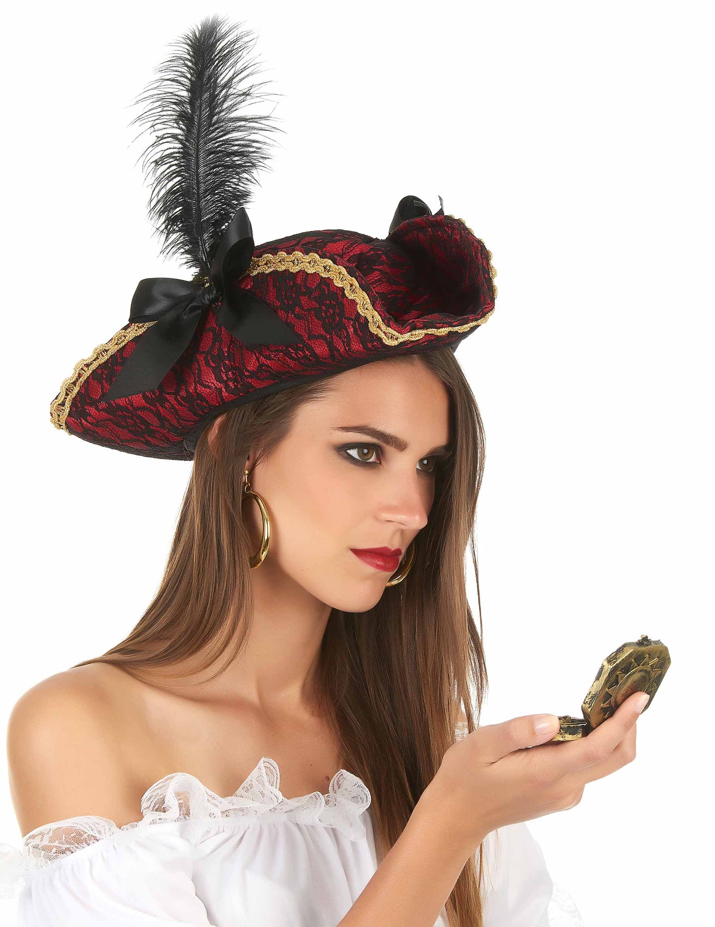 Pălării roșii cu pene pentru adulți