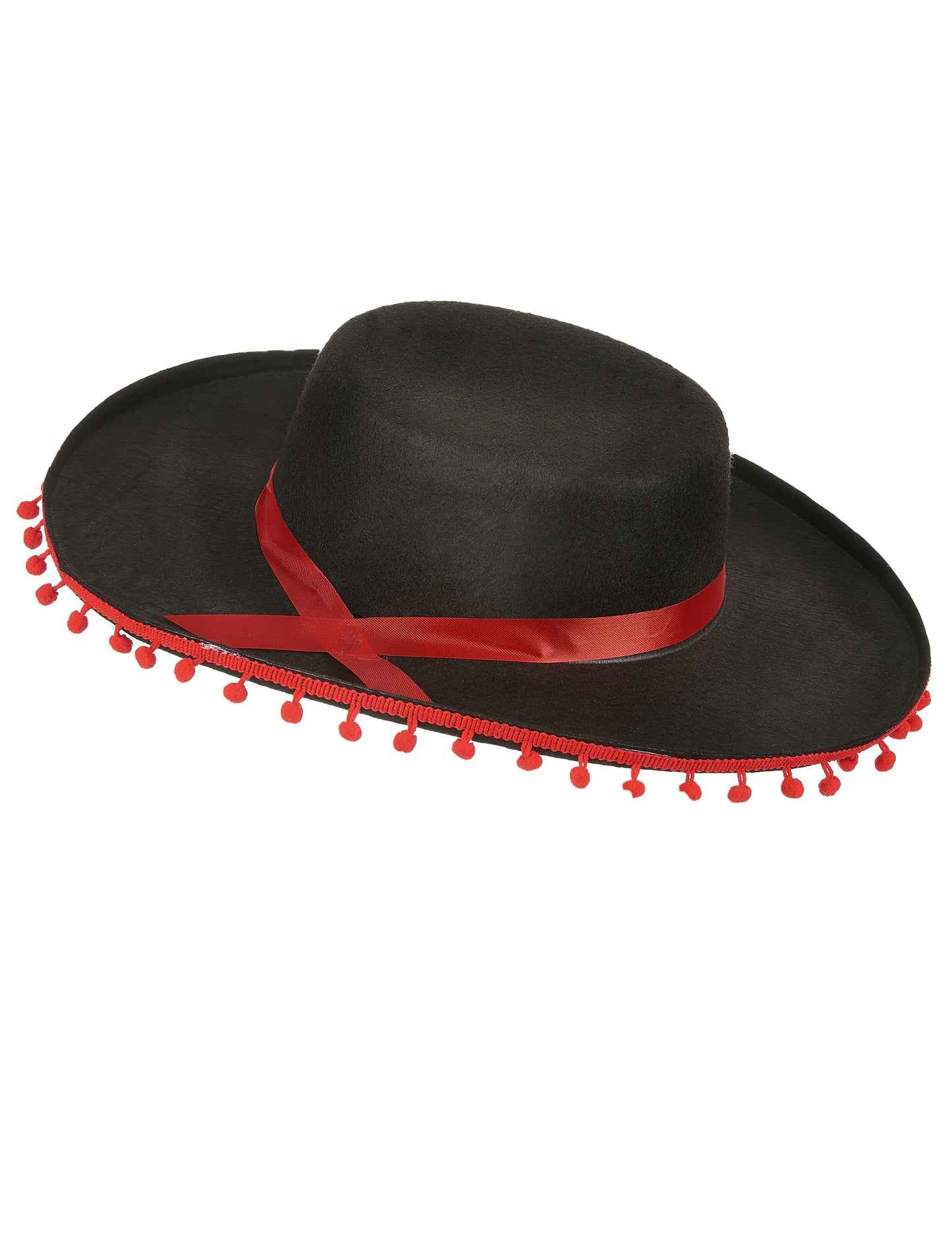 Pălărie spaniolă neagră și roșie