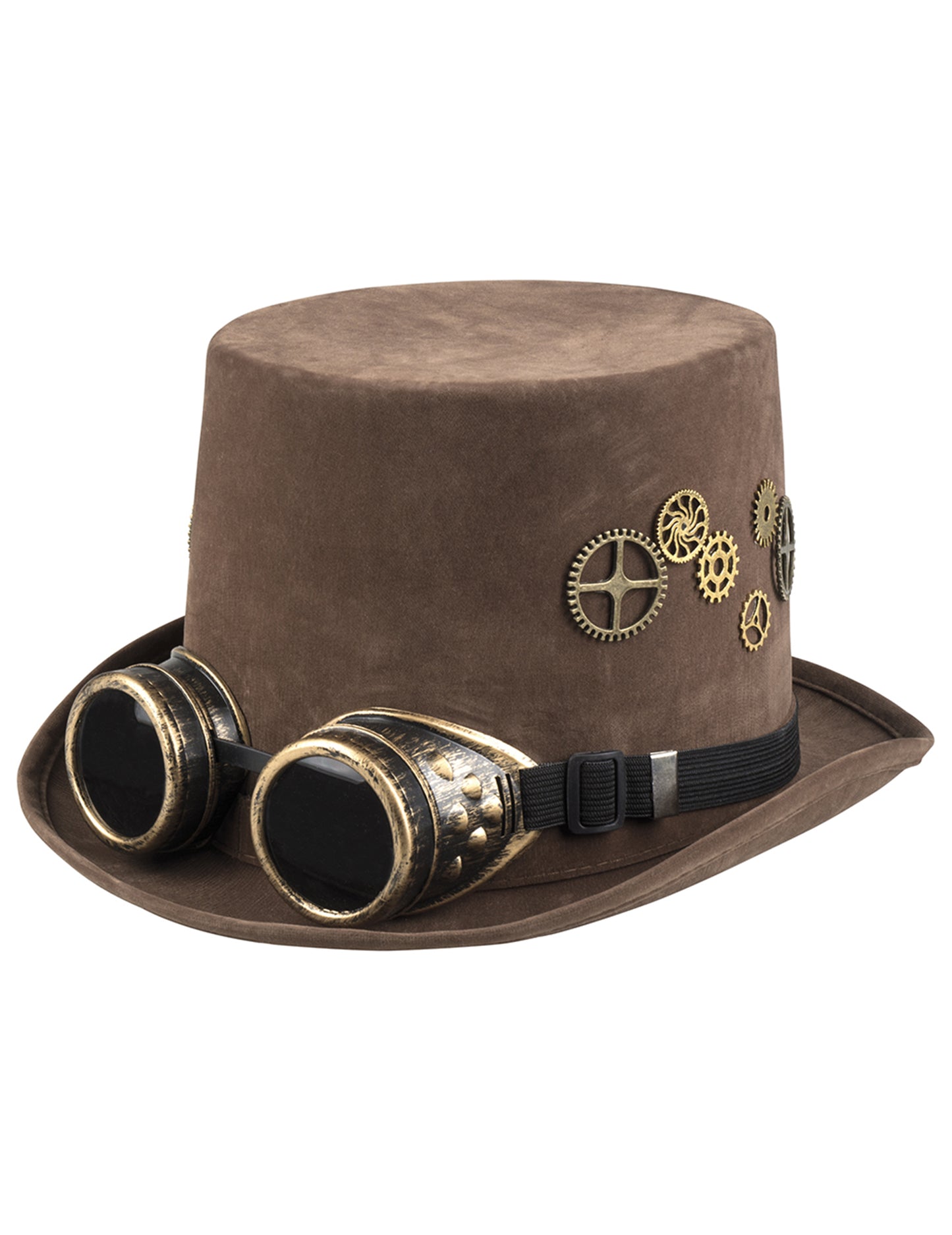 Pălărie de top maro BEWELLS Steampunk Adult Steampunk pahare