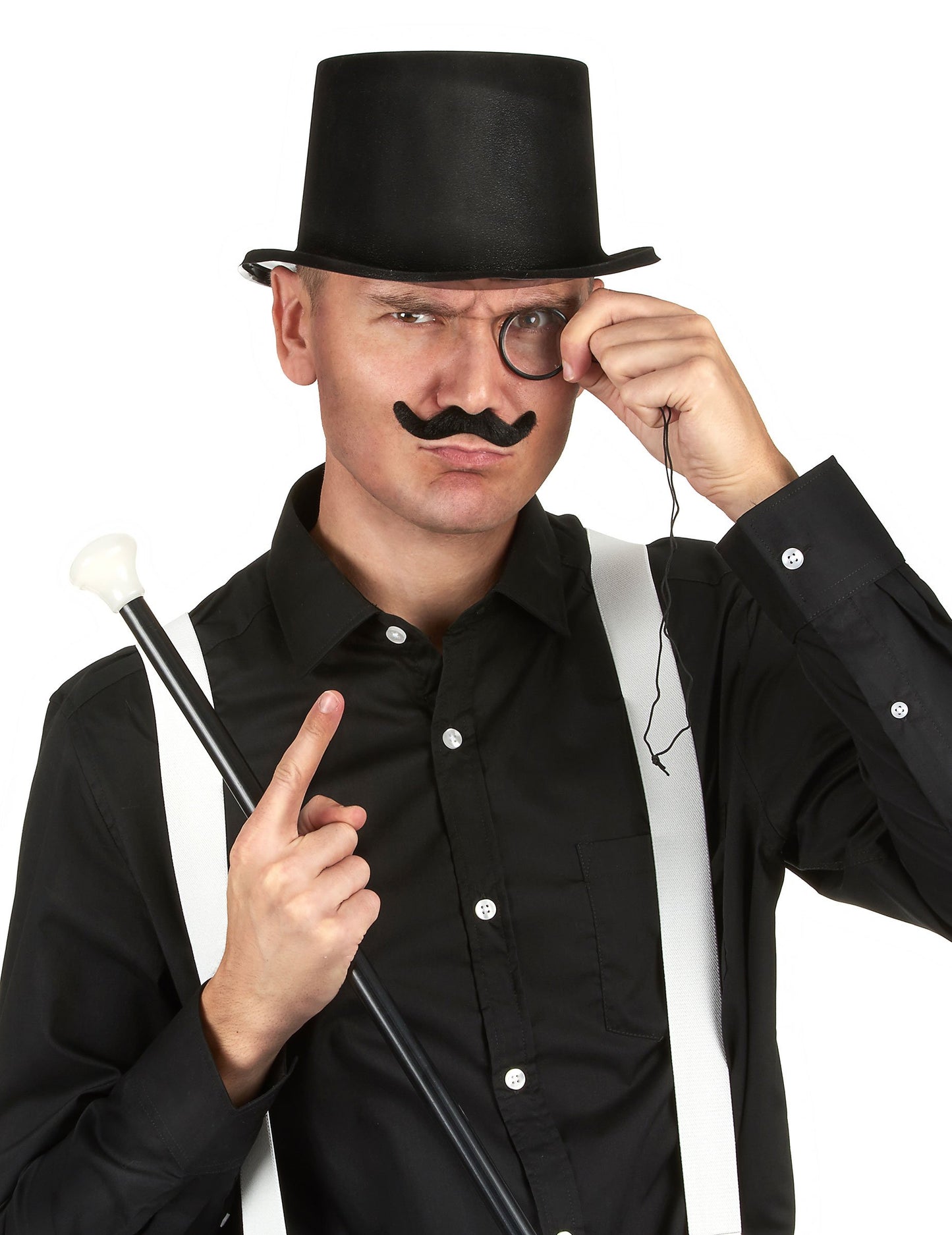 Pălărie de top negru din plastic pentru adulți