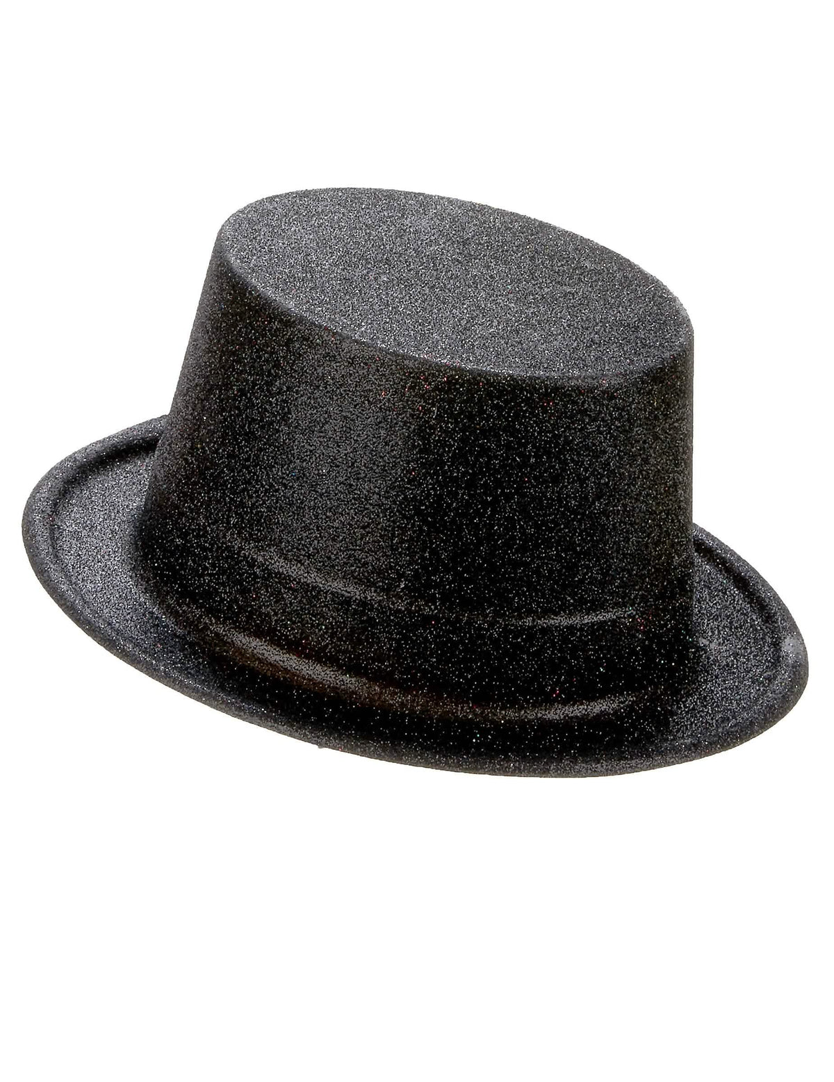 Vedere din profil a jobenului pentru adult negru din plastic cu sclipici