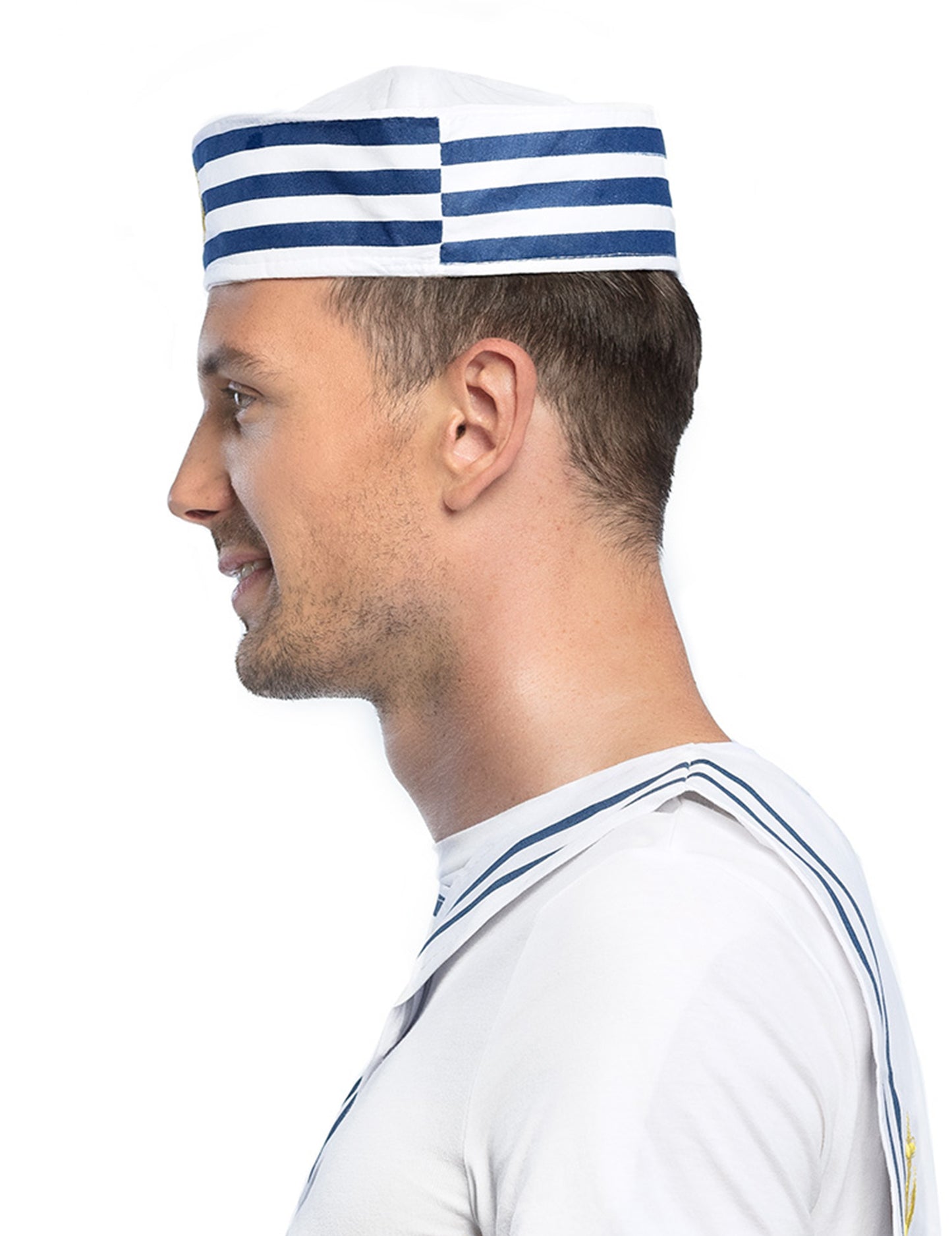 Vedere din profil a pălăriei marine rayate pentru adult