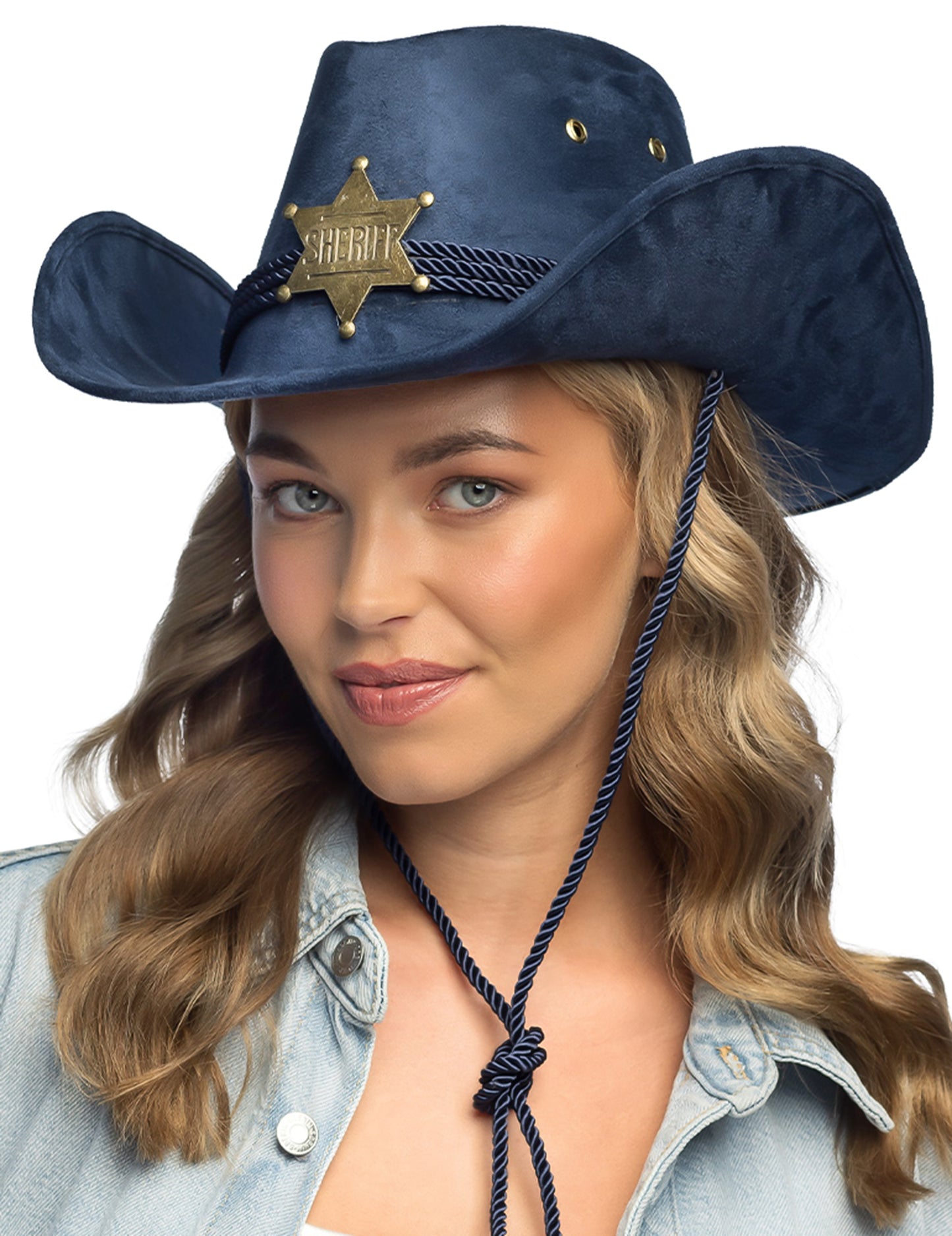 Chapeau Sherif bleu adulte