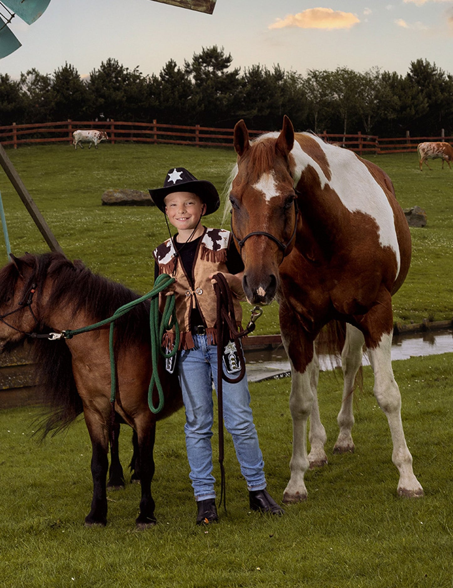 Pălărie de șerif negru a băiatului