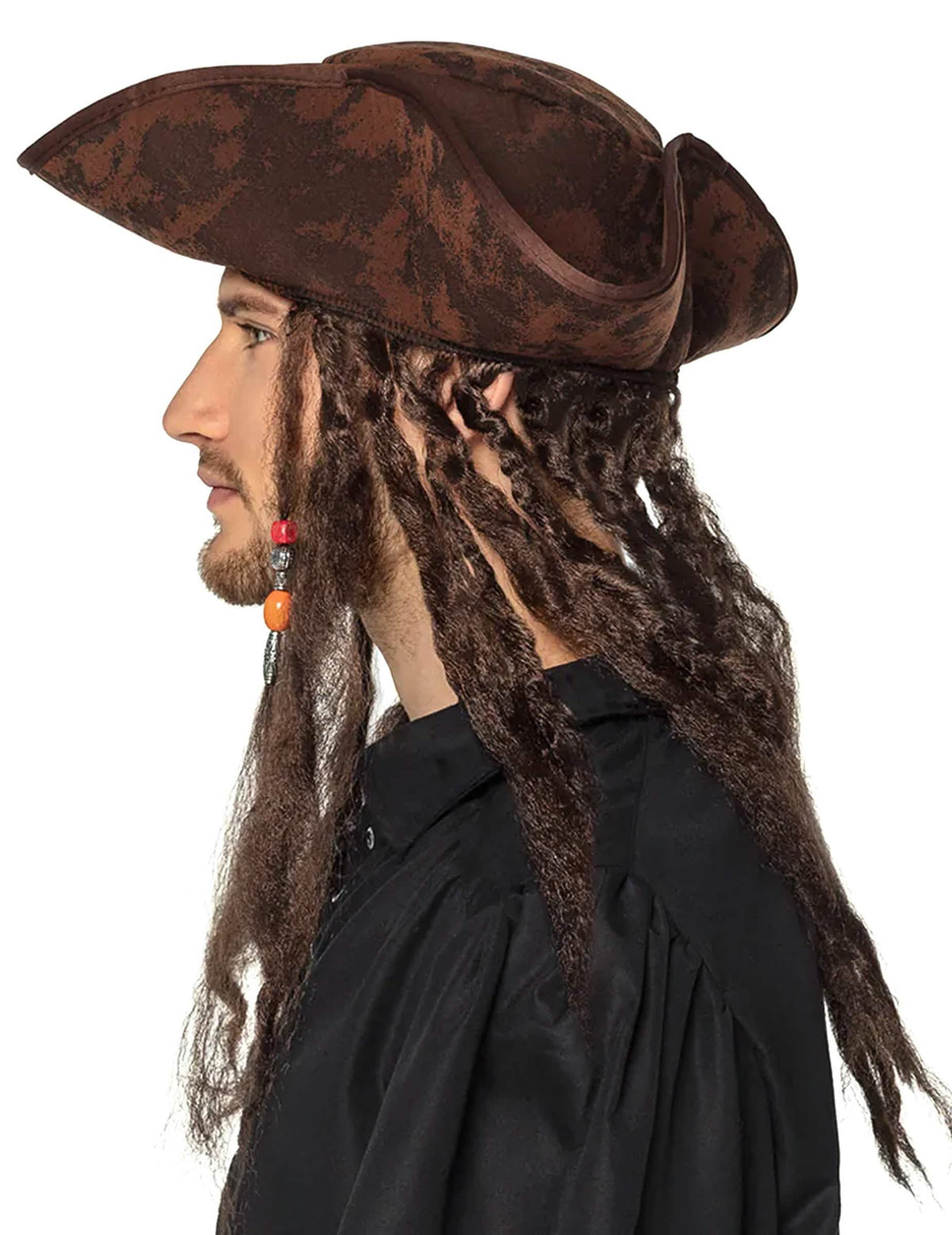 Vedere din profil a pălăriei pirat tricorne pentru adult