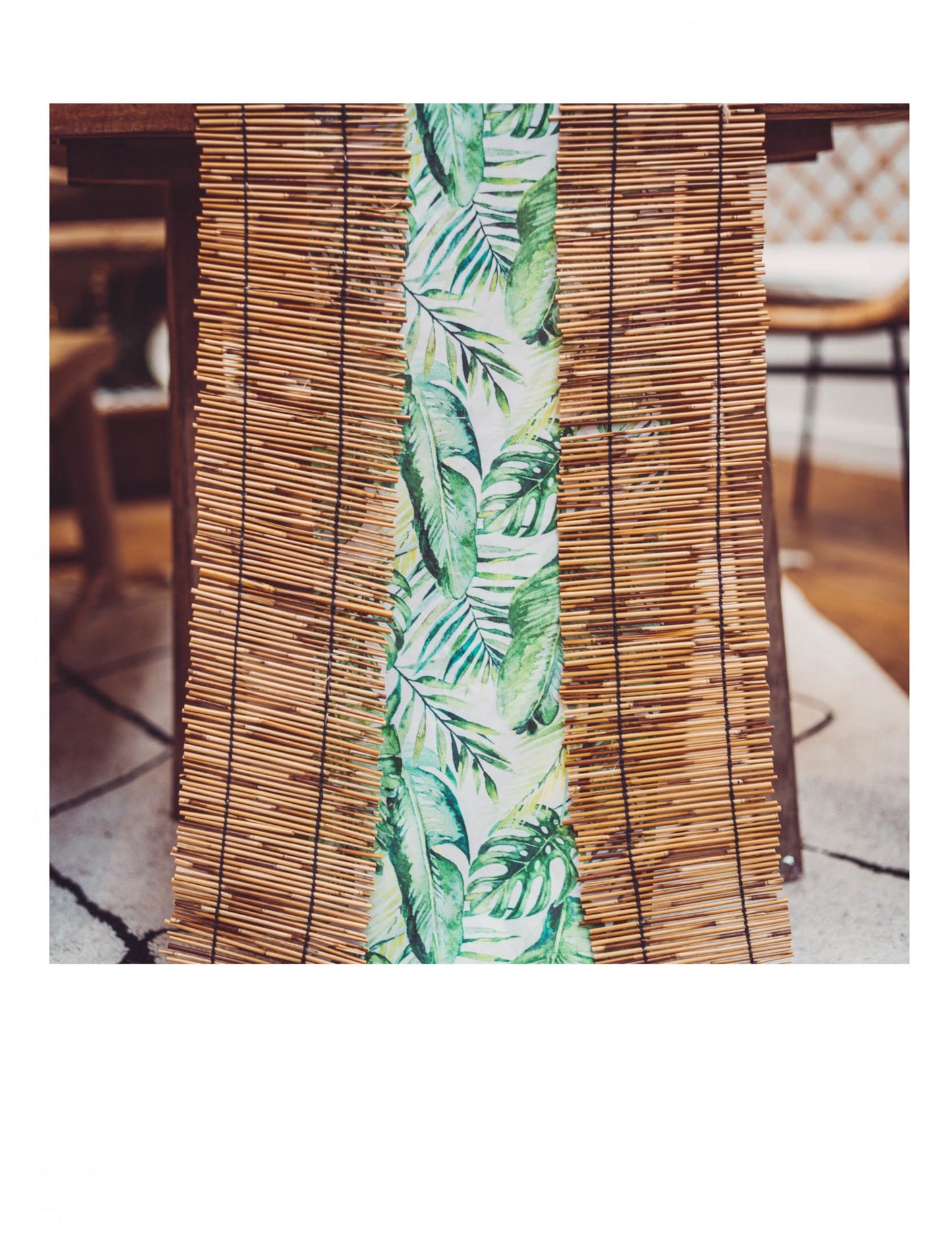 Traversă de masă din stuf natural 35 cm Decorațiune de nuntă în formă de junglă de 1,5 m