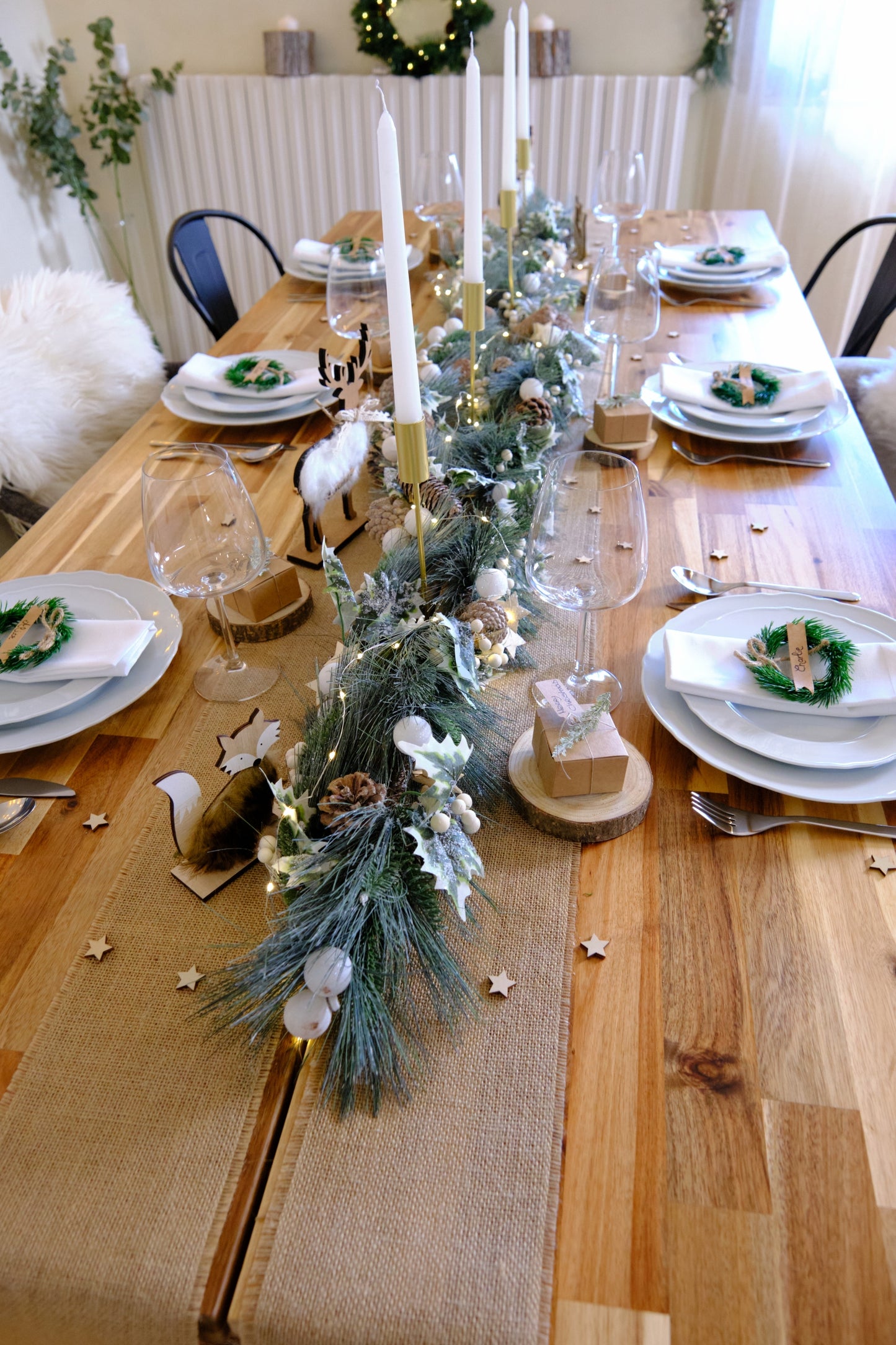 Aler de masă din iută naturală 30cm x 5m