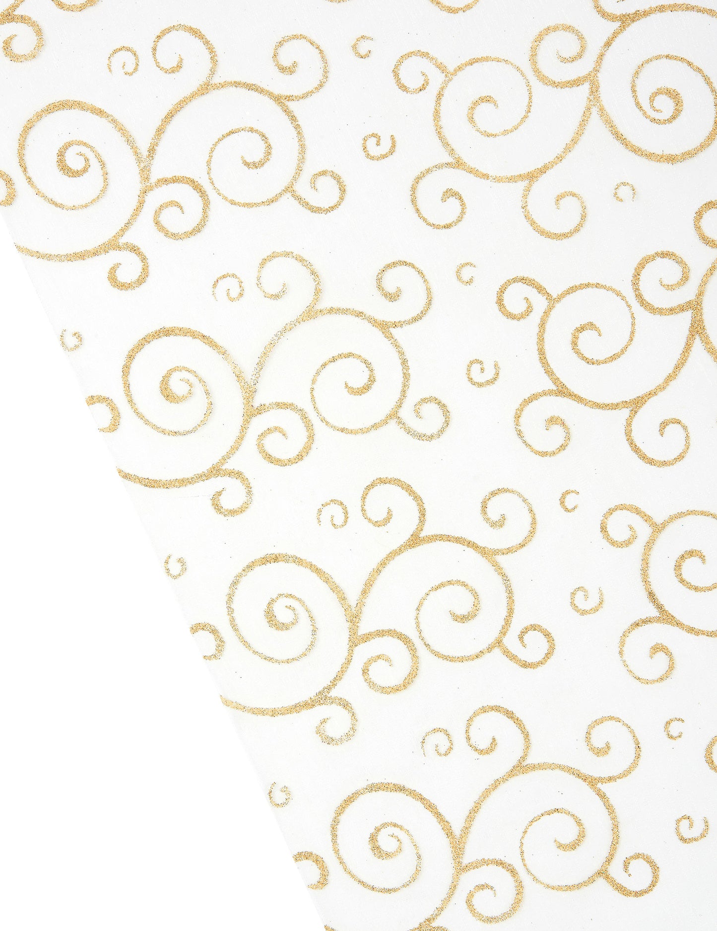 Organza Golden Table Arabesques cu paiete 28 cm x 5 m