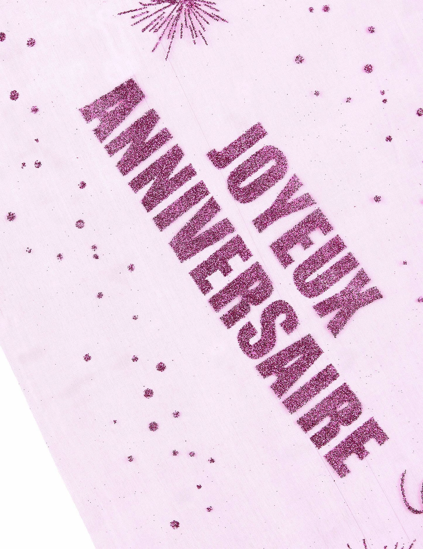 Față de masă din organza strălucitoare fuchsia pentru la mulți ani 29 cm x 5 m