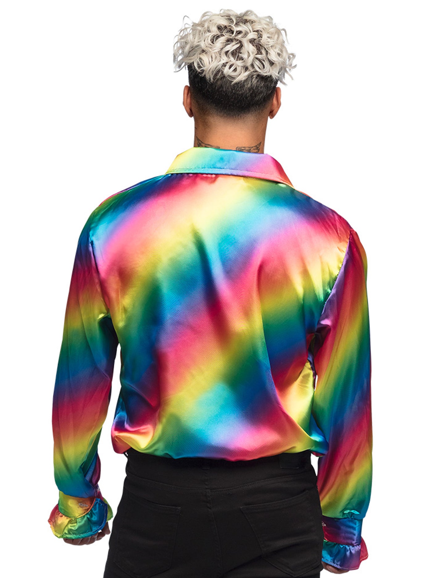 Cămașă de discotecă arc-en-ciel pentru adulți