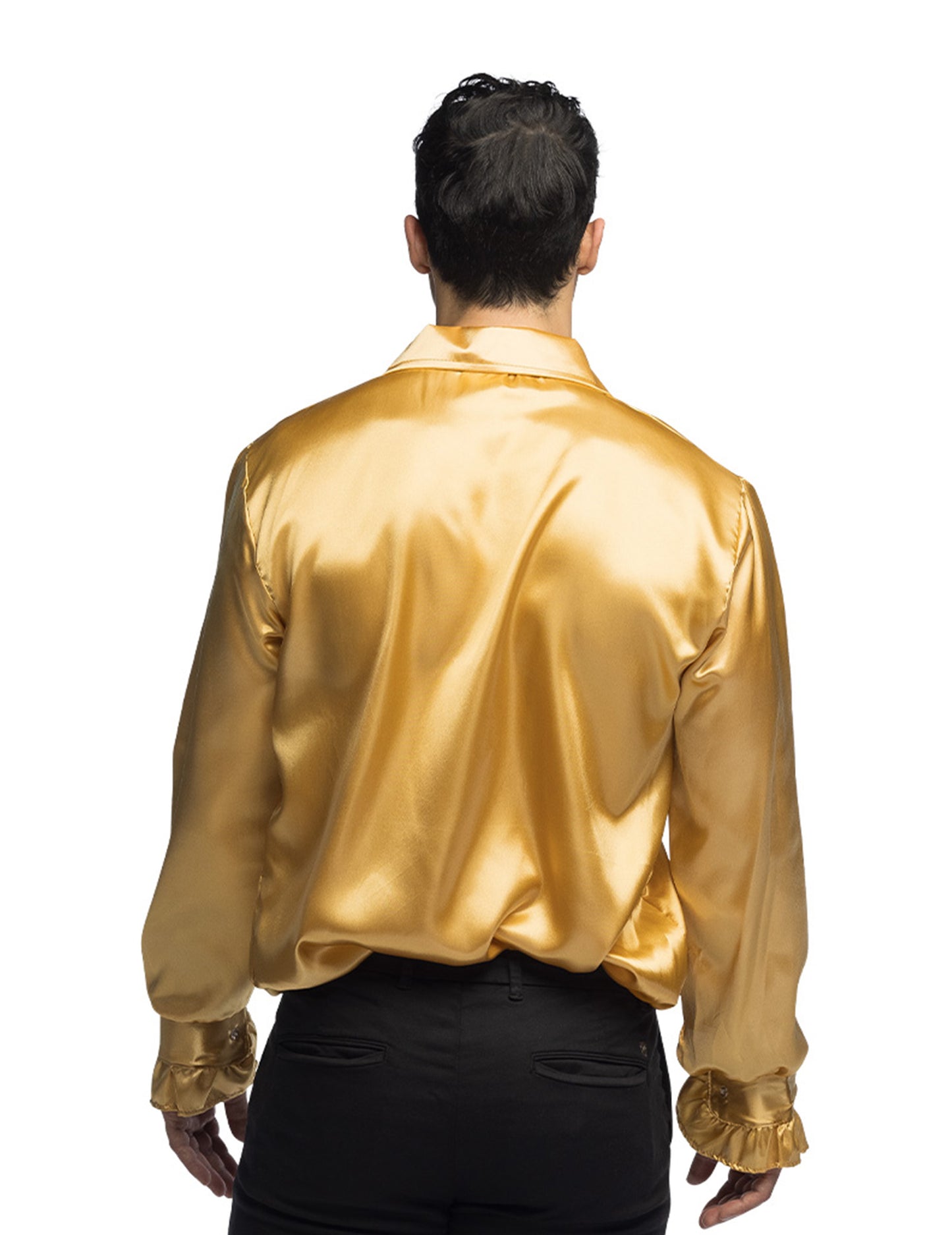 Cămașă de discotecă de aur pentru bărbați