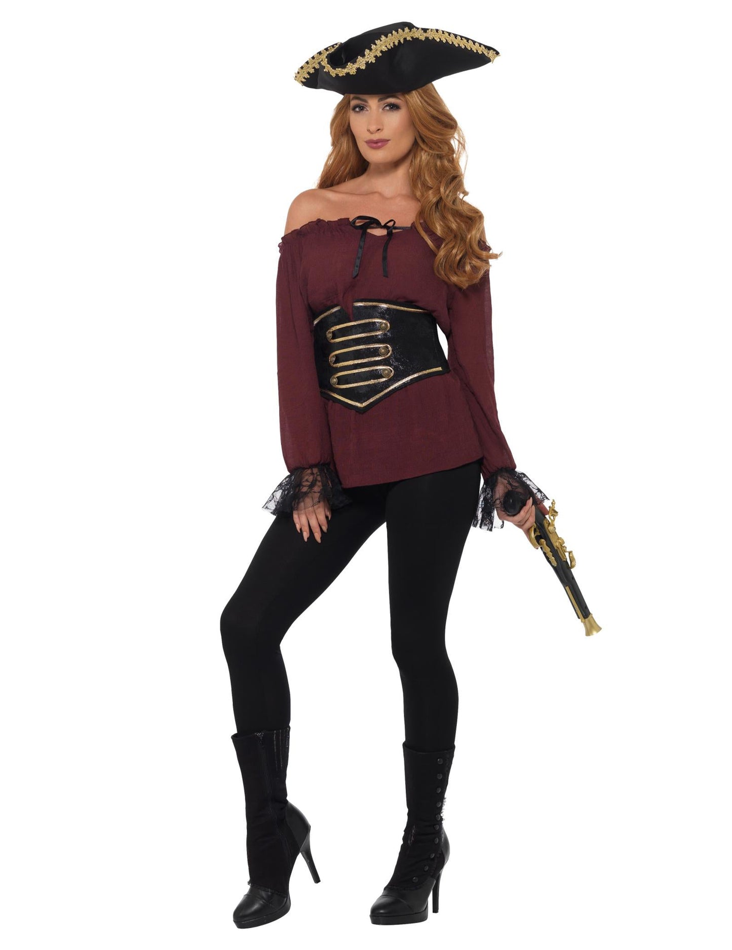 Cămașă pirat de lux Bordeau