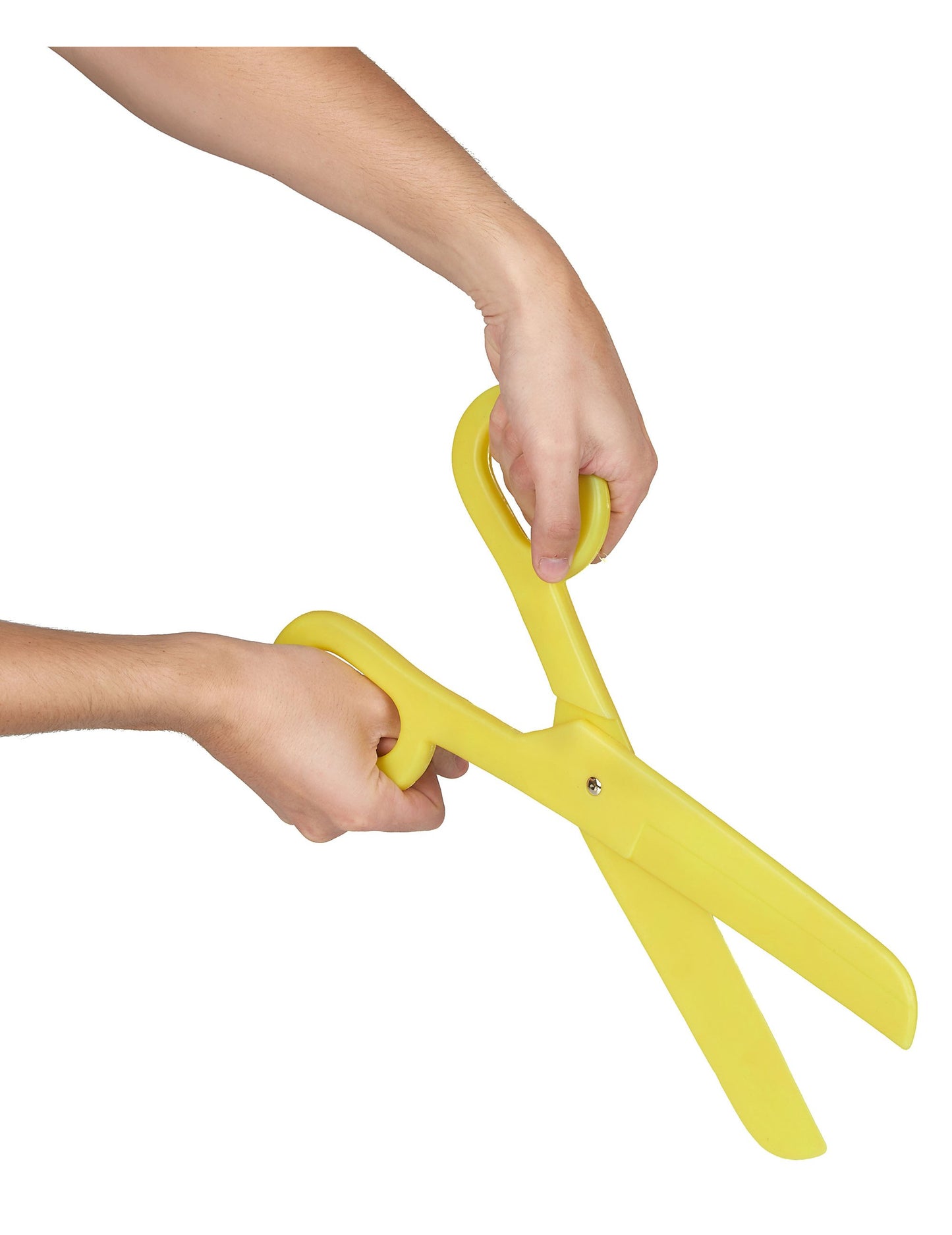 Detaliul prinderii foarfecii uriașe de clown