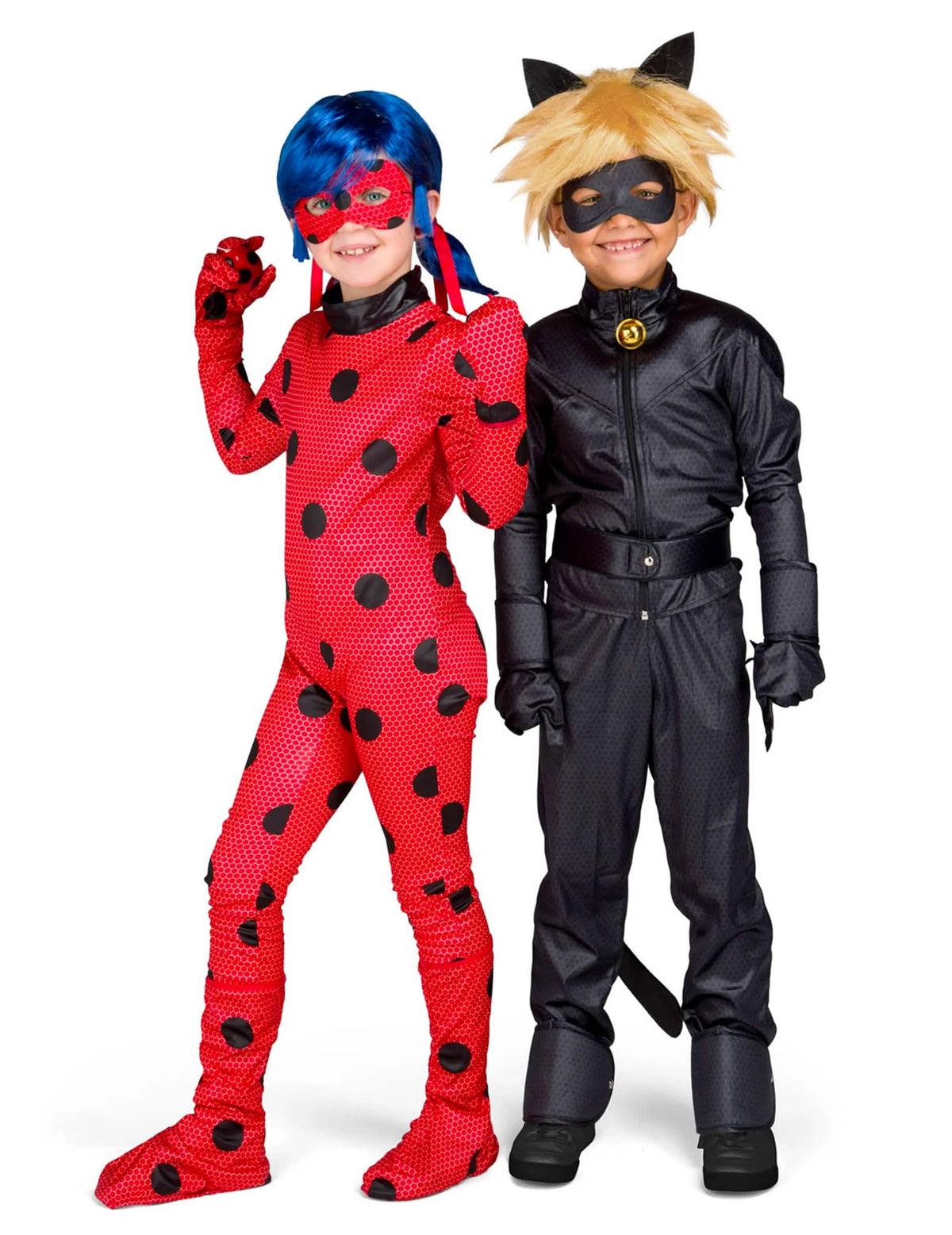 Vedere de ansamblu cu Chat Noir al costumului complet Ladybug Miraculous™ pentru copil