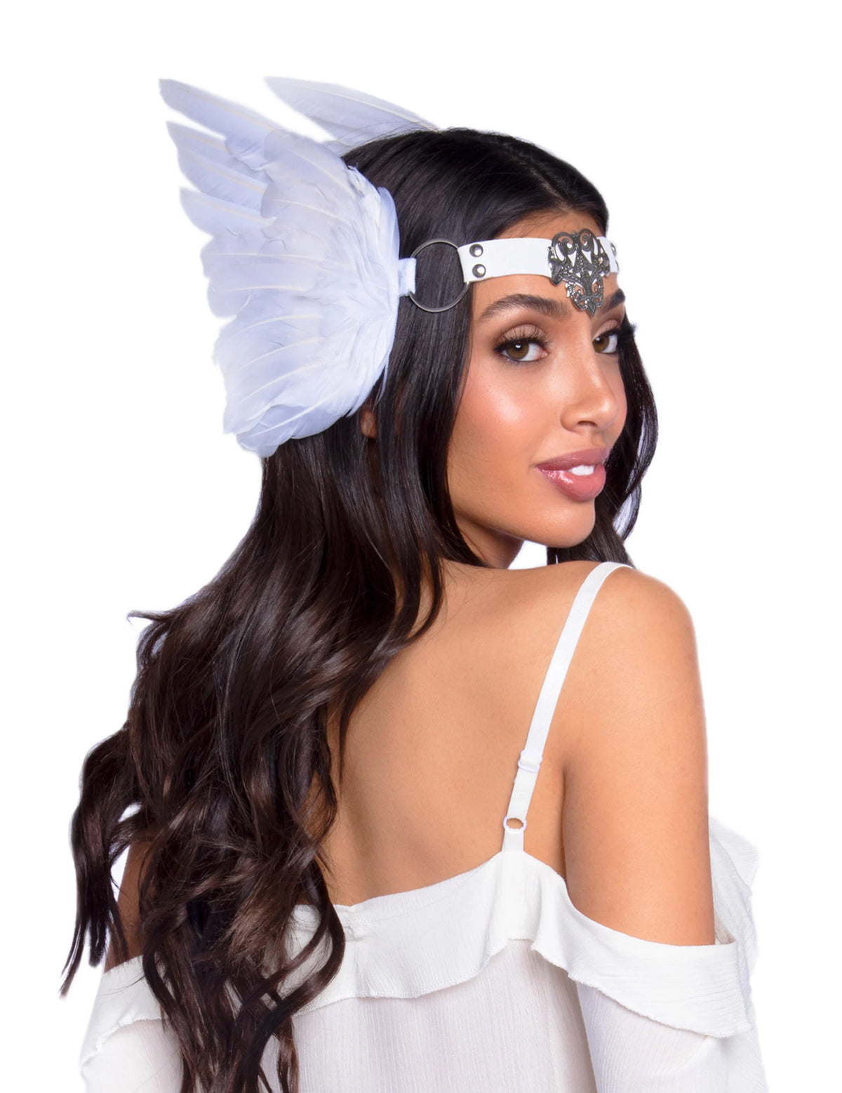 Vue de profil de la coiffe ailes d'ange luxe