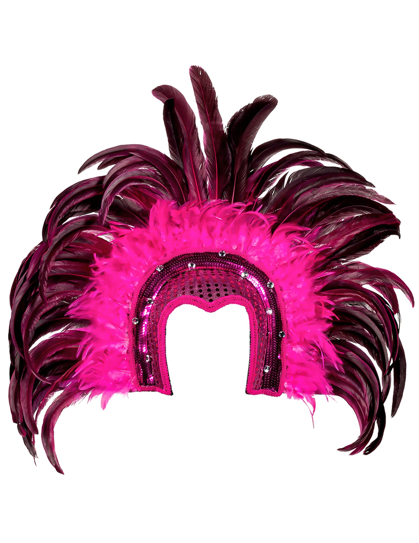 Coiffe brésilienne à plumes rose adulte